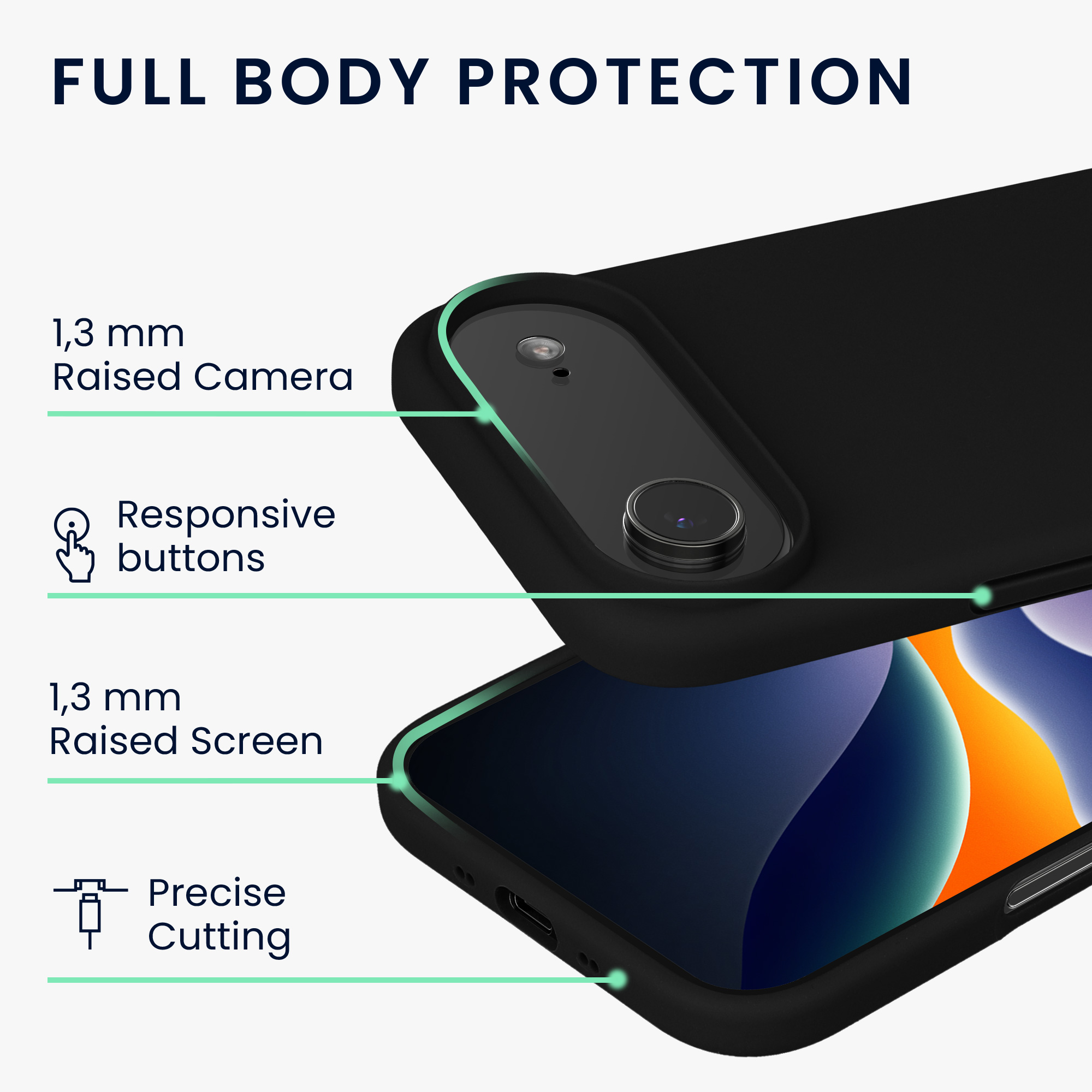 kwmobile TPU silikonový kryt pro Apple iPhone Air, měkký povrch, černá