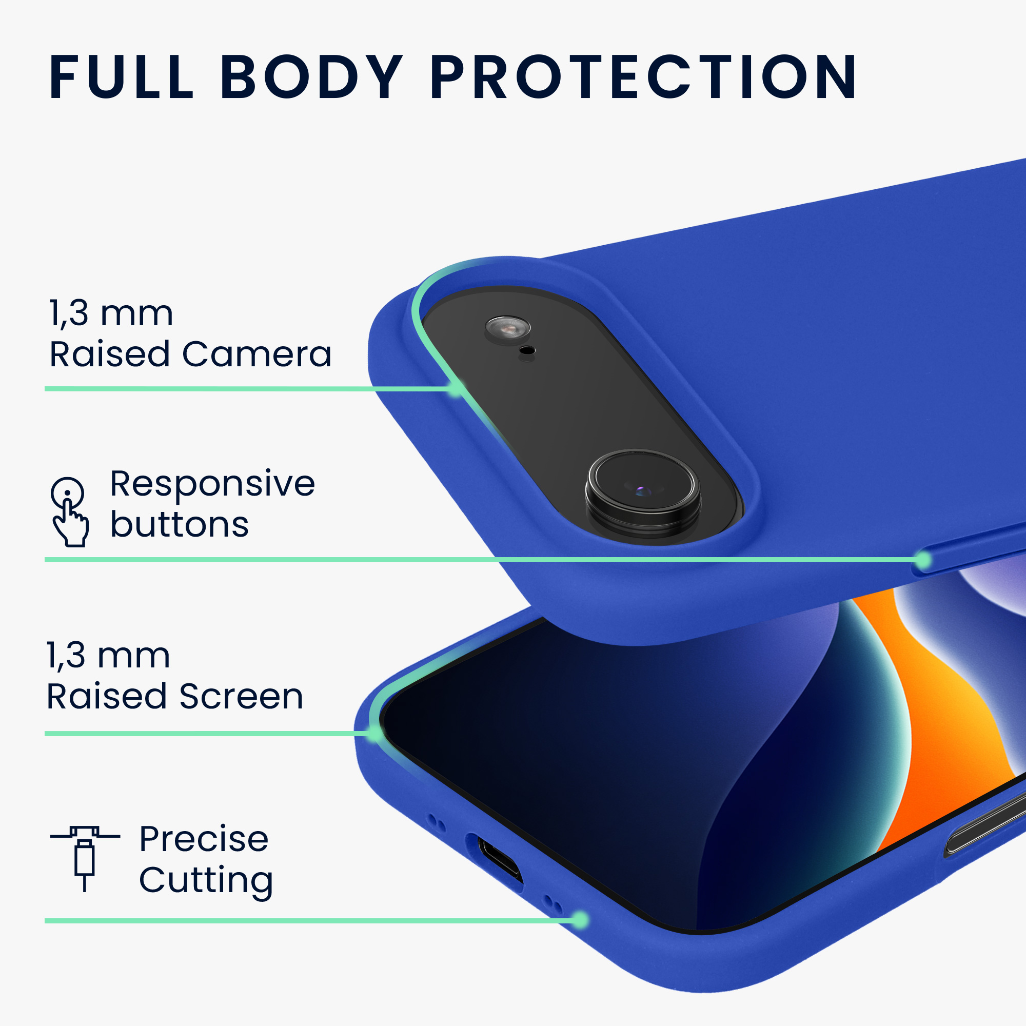 kwmobile TPU silikonový kryt pro Apple iPhone Air, měkký povrch, baltská modrá
