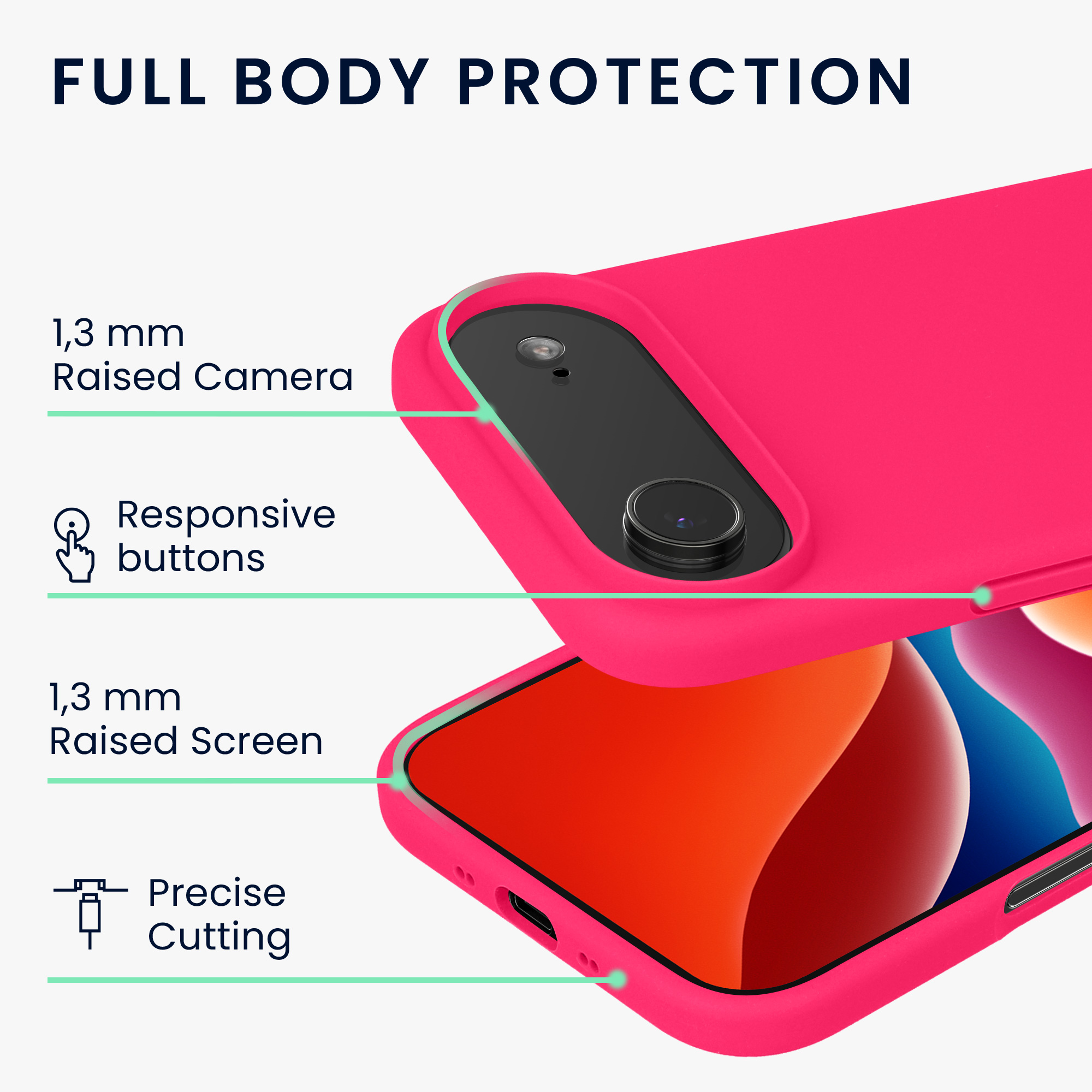 kwmobile TPU silikonový kryt pro Apple iPhone Air, měkký povrch, neonově růžová