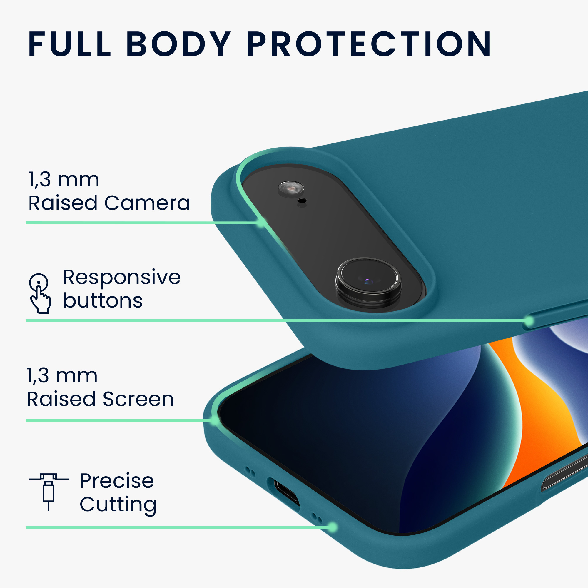 kwmobile TPU silikonový kryt pro Apple iPhone Air, měkký povrch, matně petrolejová