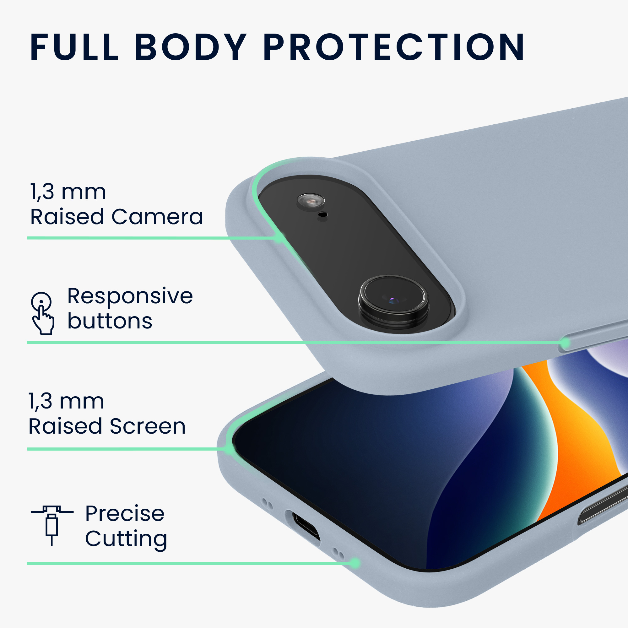 kwmobile TPU silikonový kryt pro Apple iPhone Air, měkký povrch, matně světle modrá