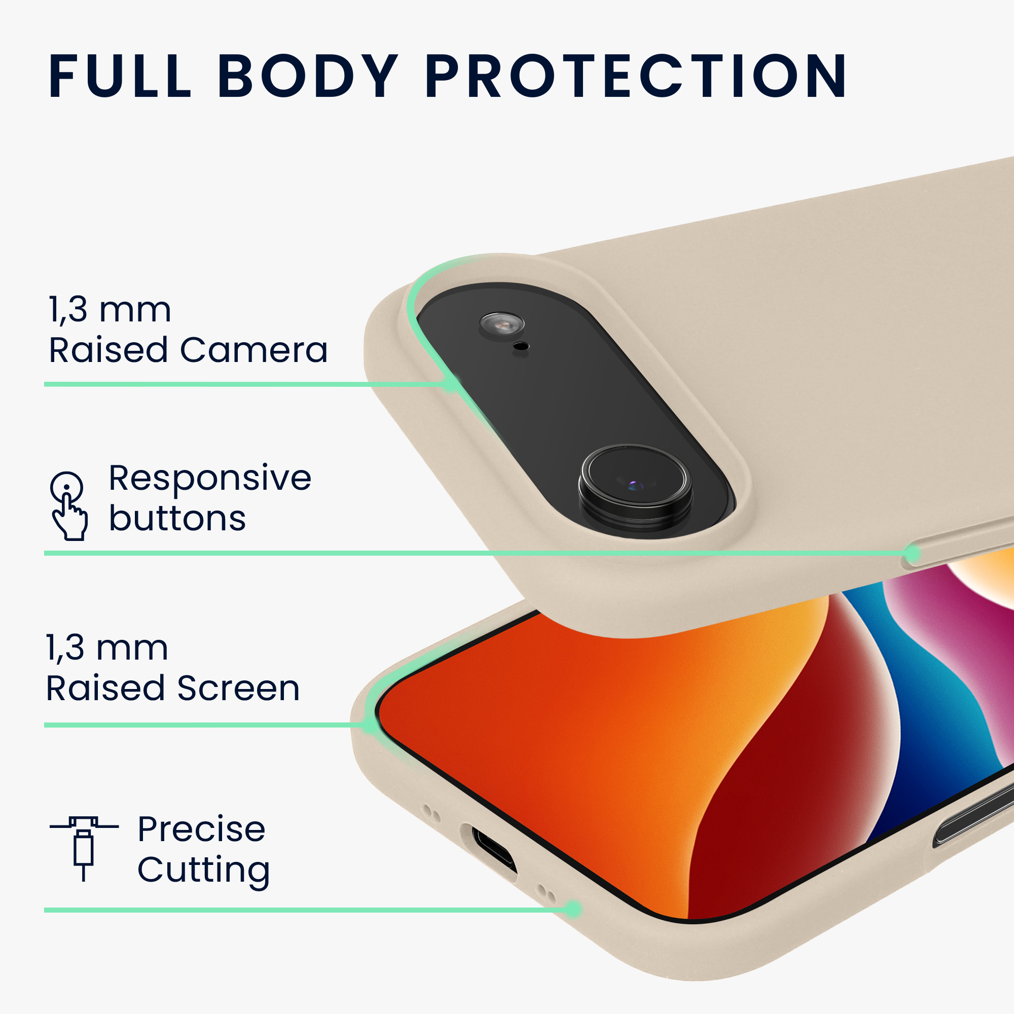 kwmobile TPU silikonový kryt pro Apple iPhone Air, měkký povrch, krémová