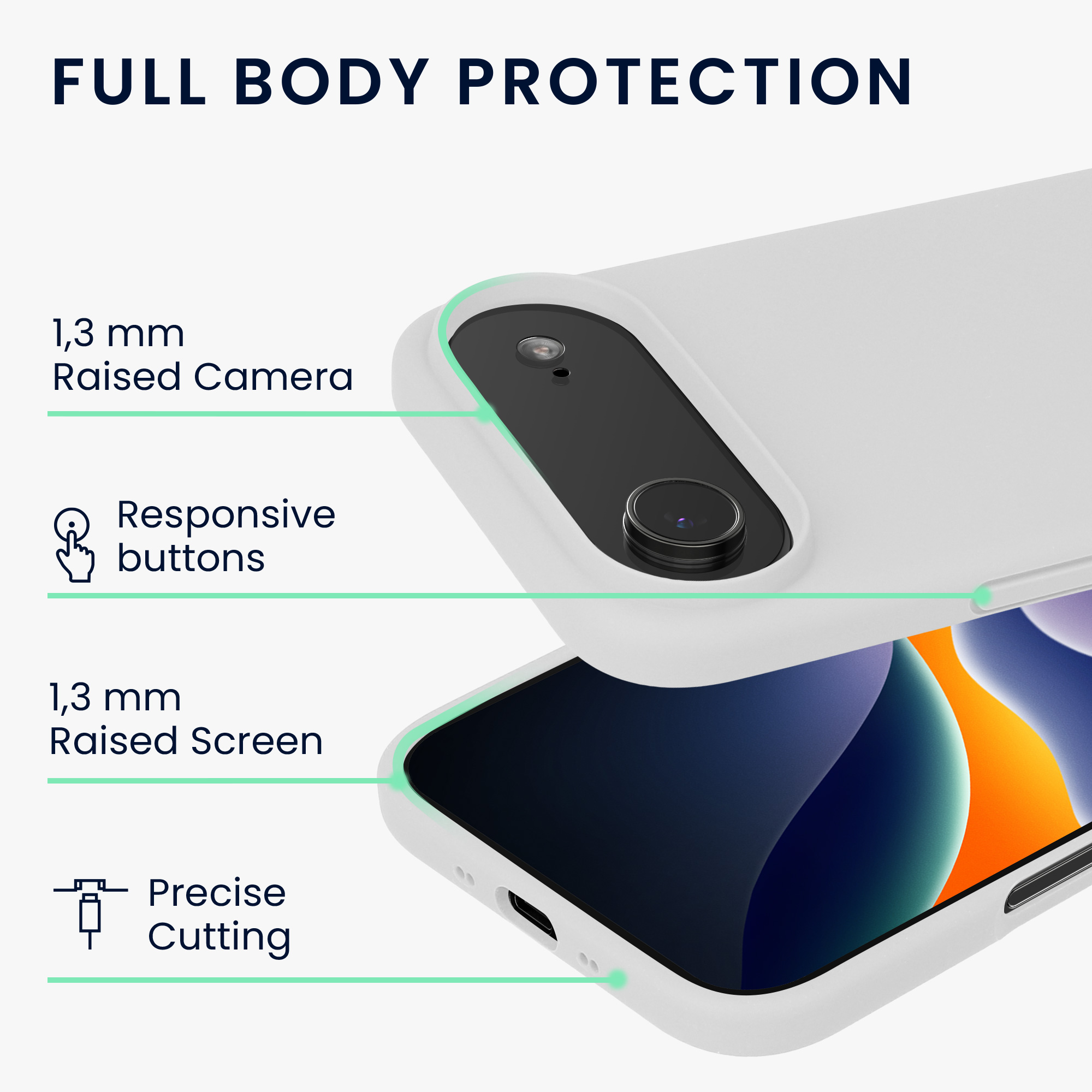 kwmobile TPU silikonový kryt pro Apple iPhone Air, měkký povrch, bílá