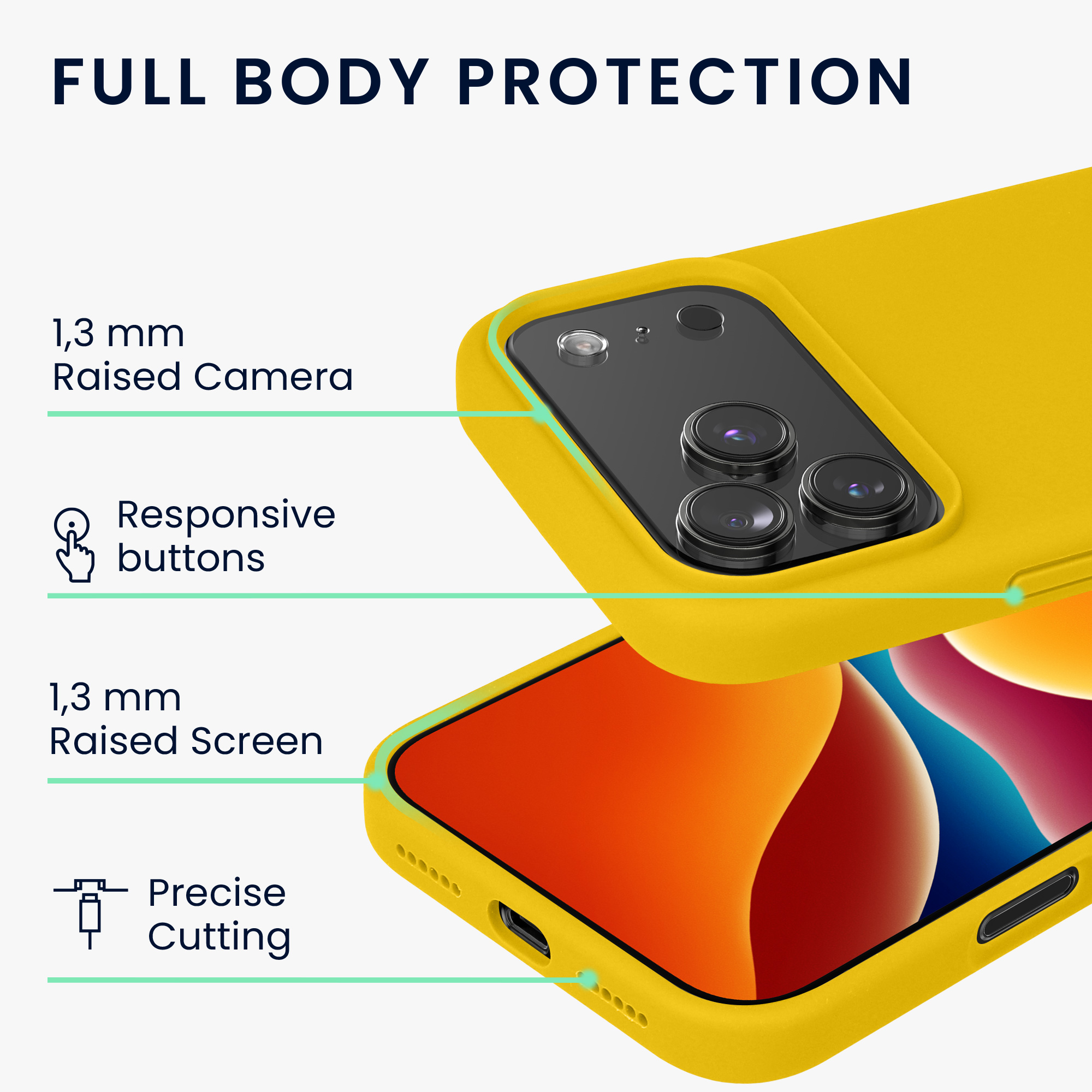 Silikonový kryt Kwmobile pro iPhone 17 Pro - zářivě žlutá