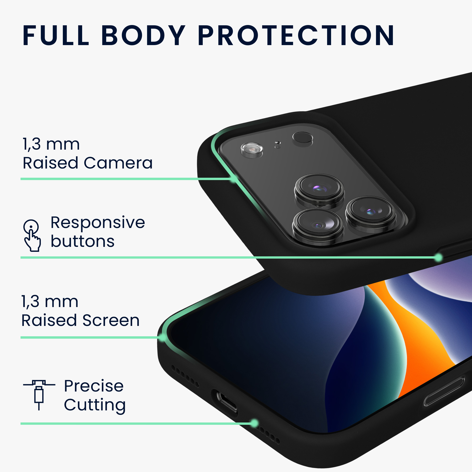 Silikonový kryt Kwmobile pro iPhone 17 Pro - černá