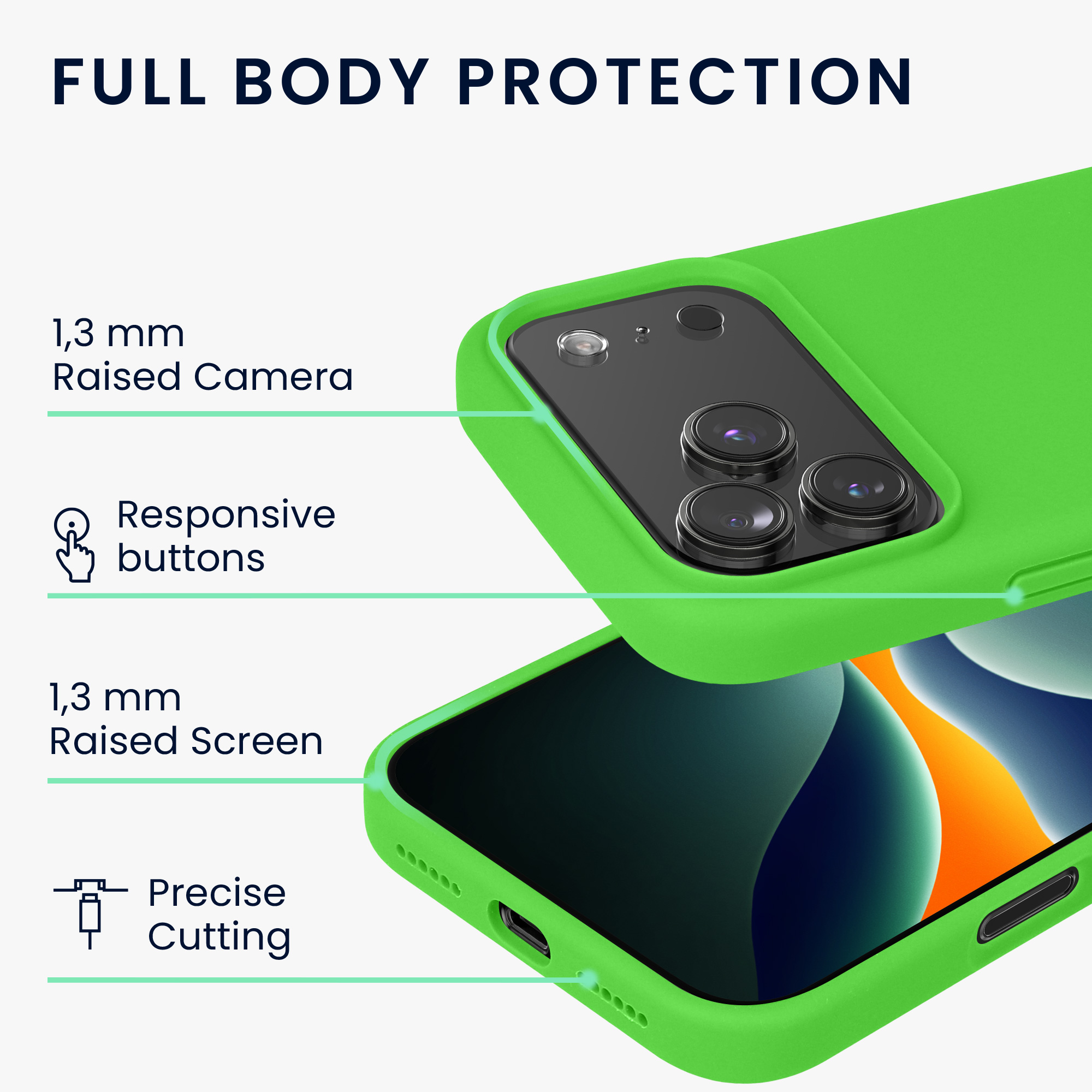 Silikonový kryt Kwmobile pro iPhone 17 Pro - limetkově zelená