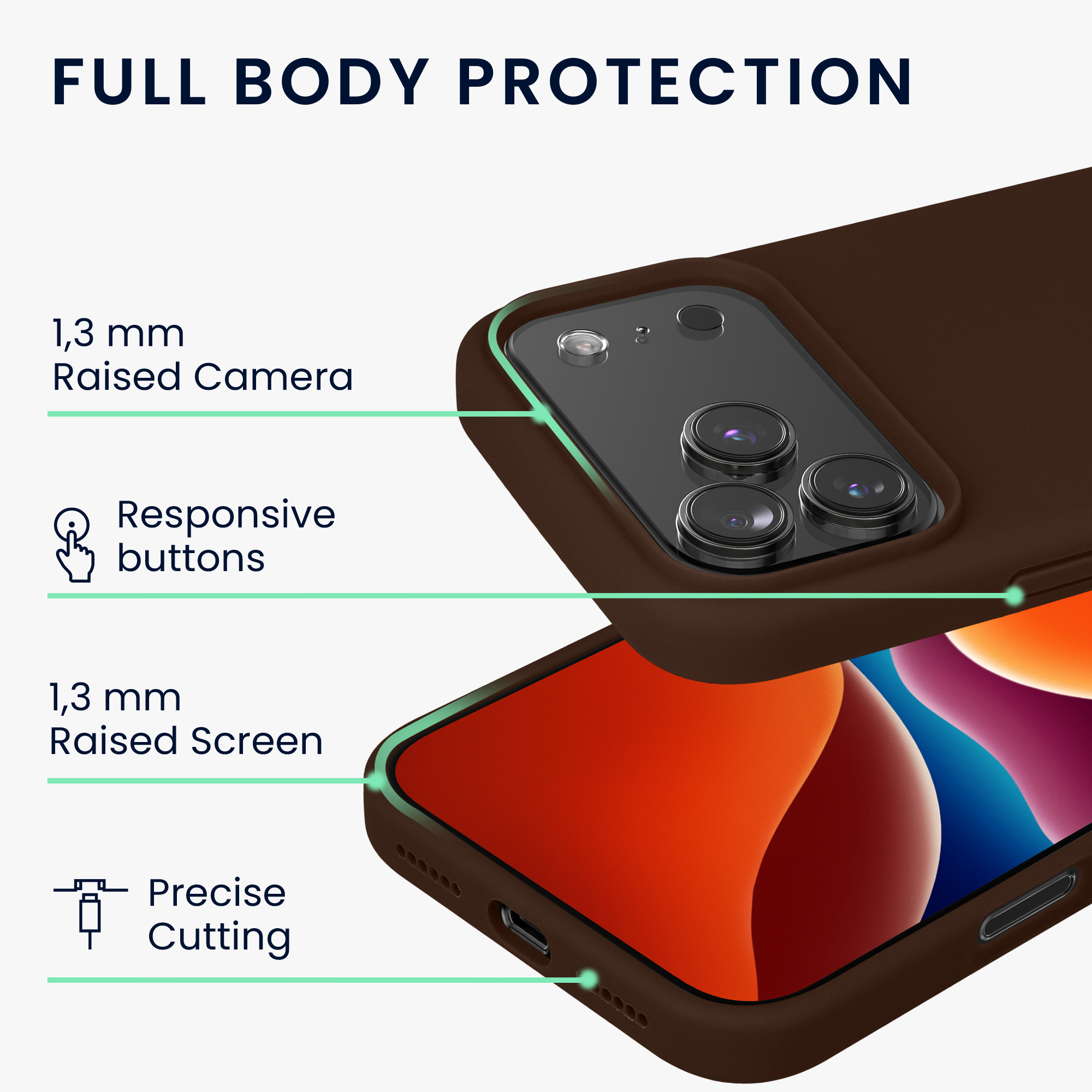 Silikonový kryt Kwmobile pro iPhone 17 Pro - čokoládová