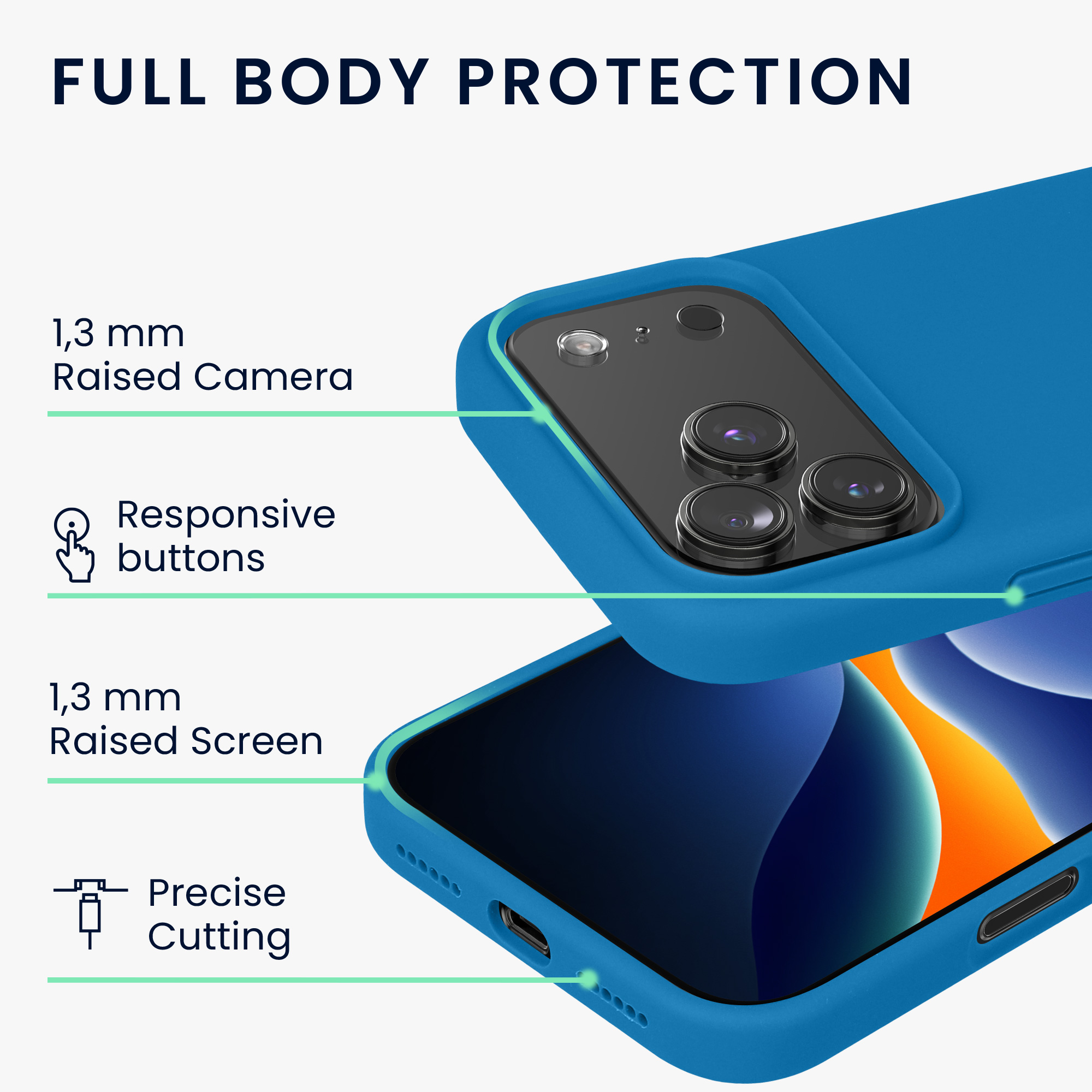 Pouzdro pro Apple iPhone 18 Pro / iPhone 17 Pro kwmobile silikonové - modrý korál
