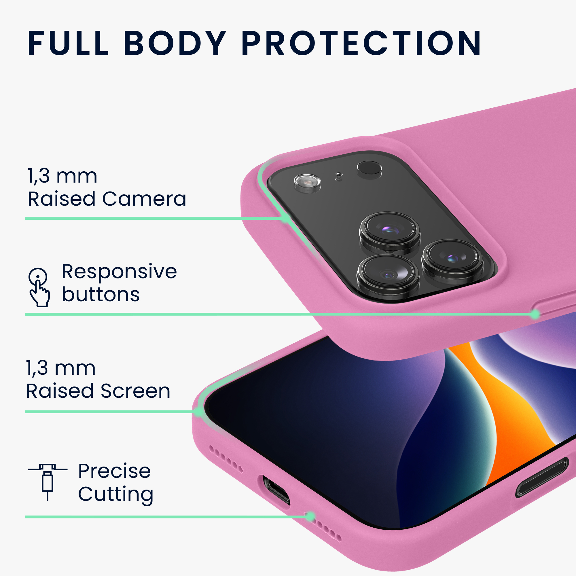Pouzdro pro Apple iPhone 18 Pro / iPhone 17 Pro kwmobile silikonové - růžová levandulová