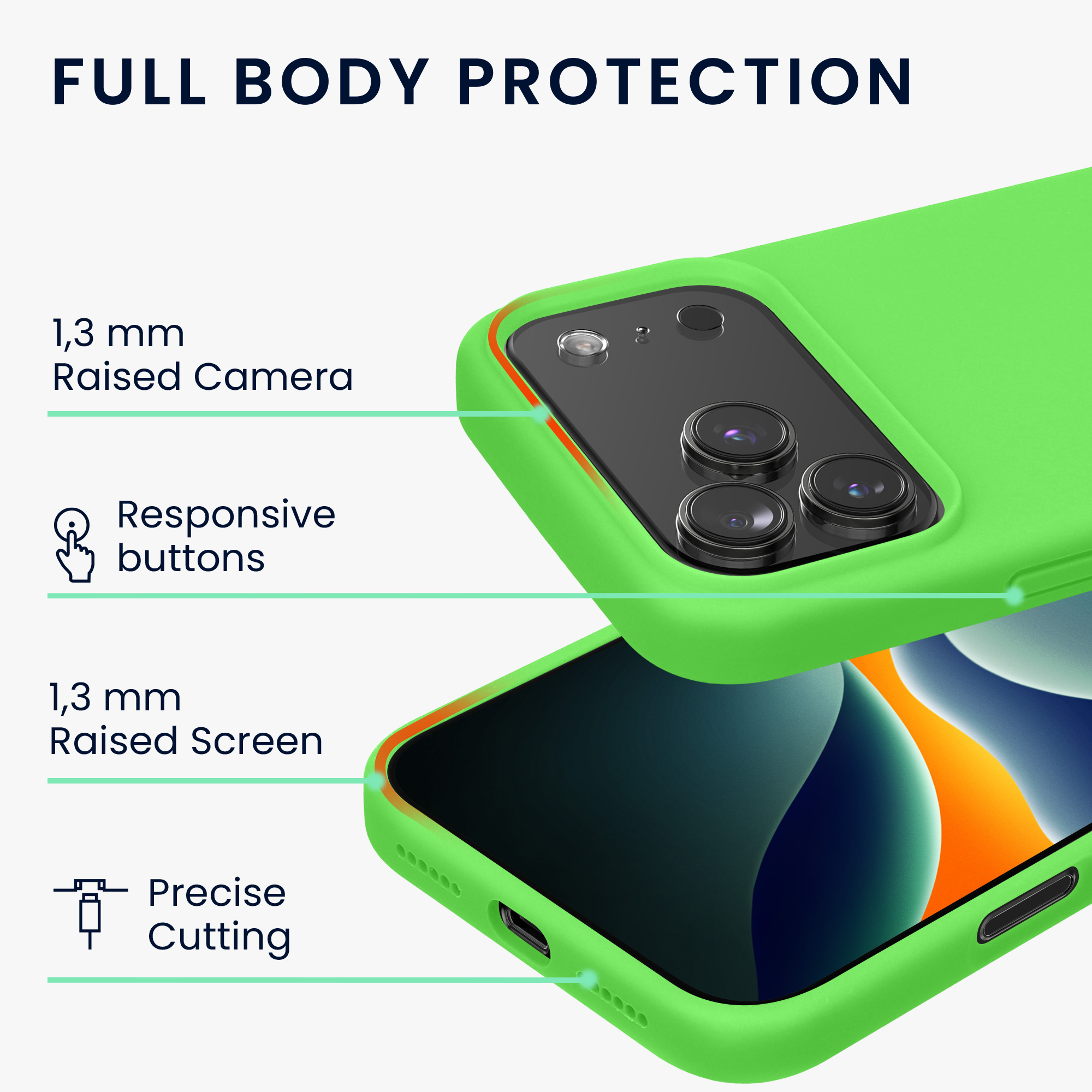 Silikonový kryt Kwmobile pro iPhone 17 Pro Max - limetkově zelená