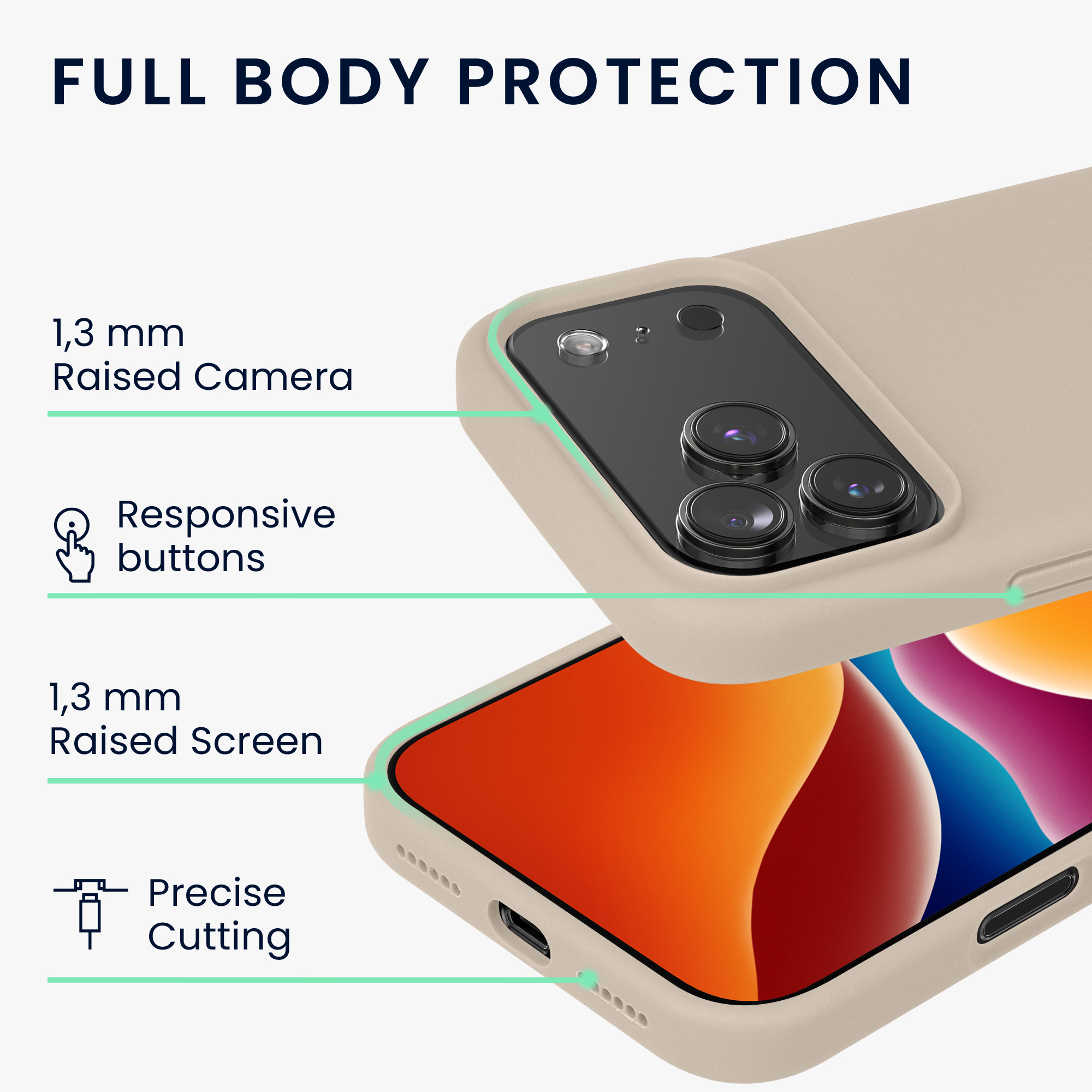 Silikonový kryt Kwmobile pro iPhone 17 Pro Max - krémová