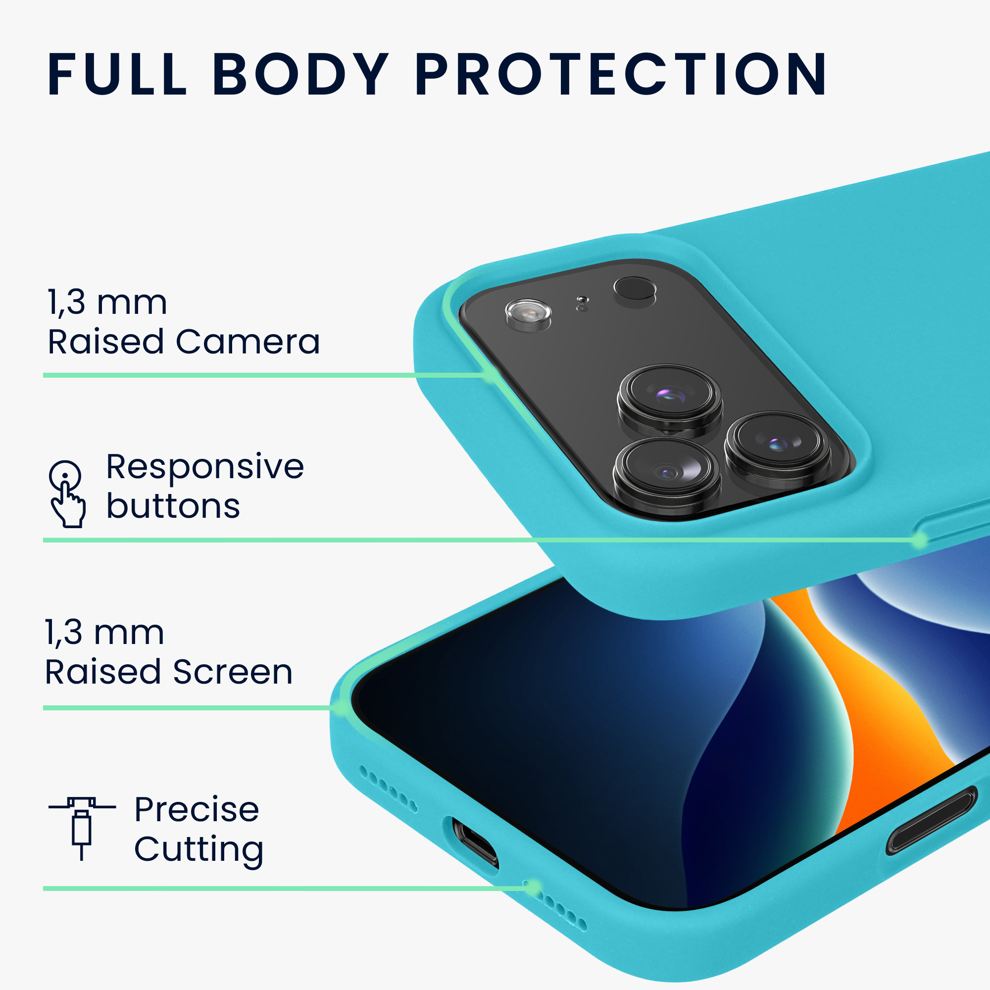 Silikonový kryt Kwmobile pro iPhone 17 Pro Max - ledově modrá