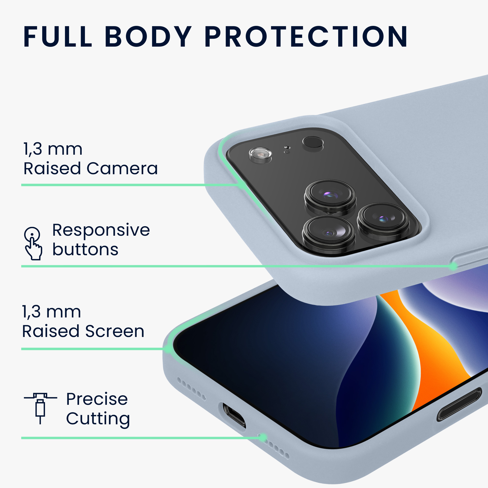 Silikonový kryt Kwmobile pro iPhone 17 Pro Max - světle modrá matná
