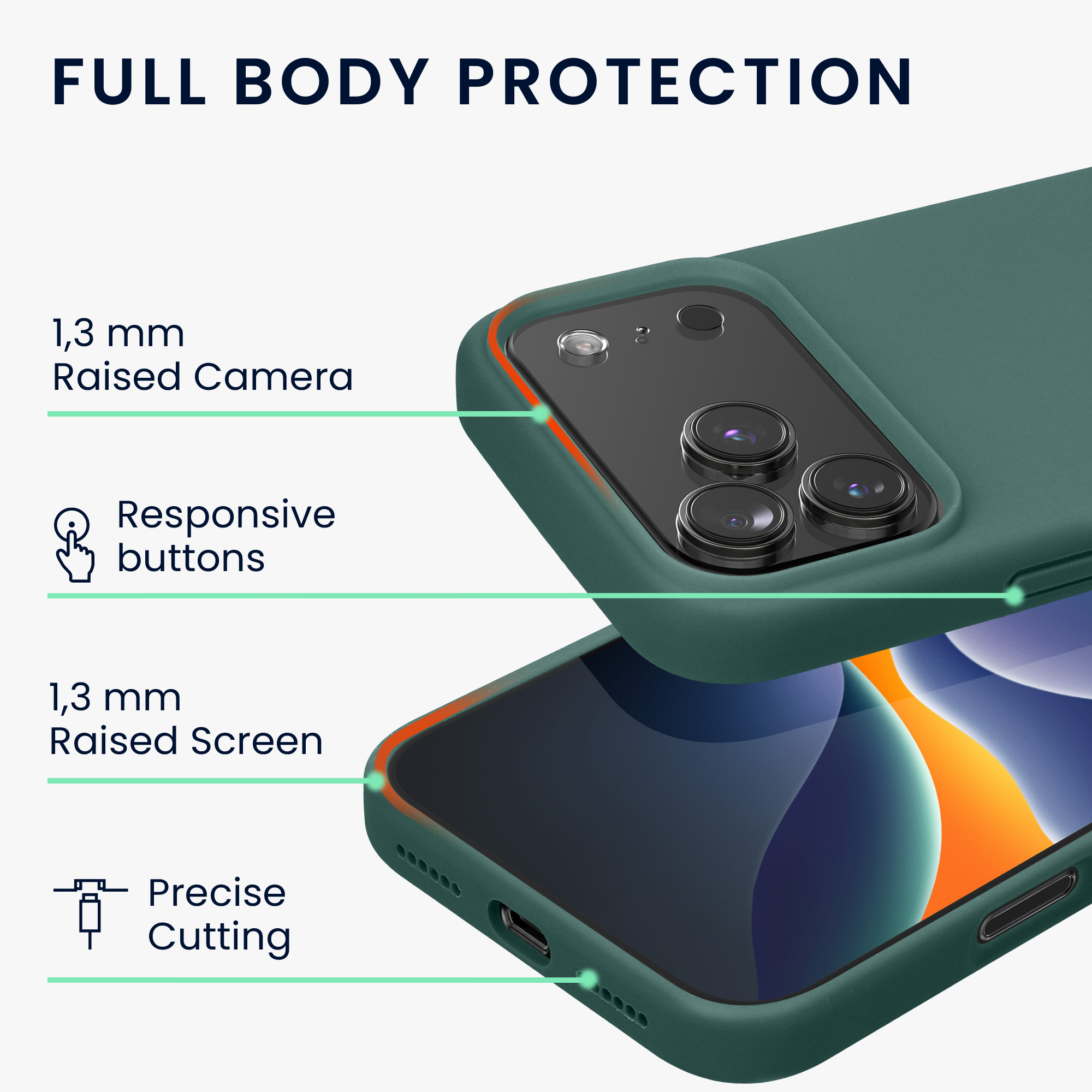 Pouzdro pro Apple iPhone 18 Pro Max / iPhone 17 Pro Max kwmobile silikonové - lesní zelená