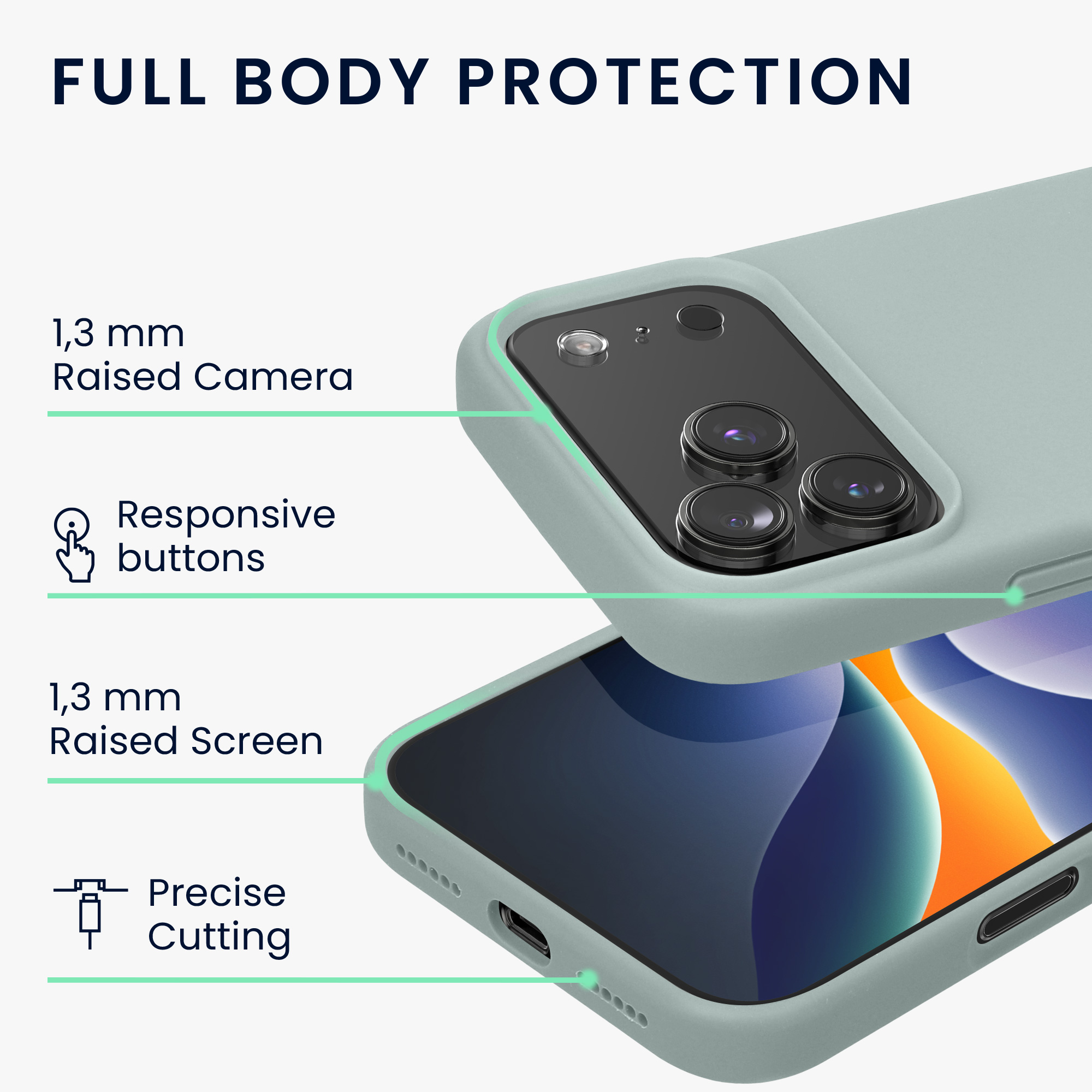 Pouzdro pro Apple iPhone 18 Pro Max / iPhone 17 Pro Max kwmobile silikonové - světle mátová