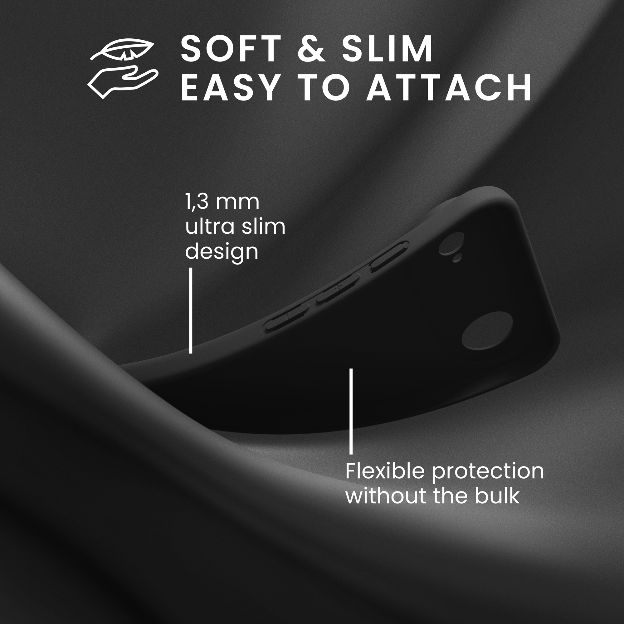 kwmobile měkký ochranný TPU kryt pro Apple iPhone Air, nárazuvzdorný, kompatibilní s bezdrátovým nabíjením, matně černá