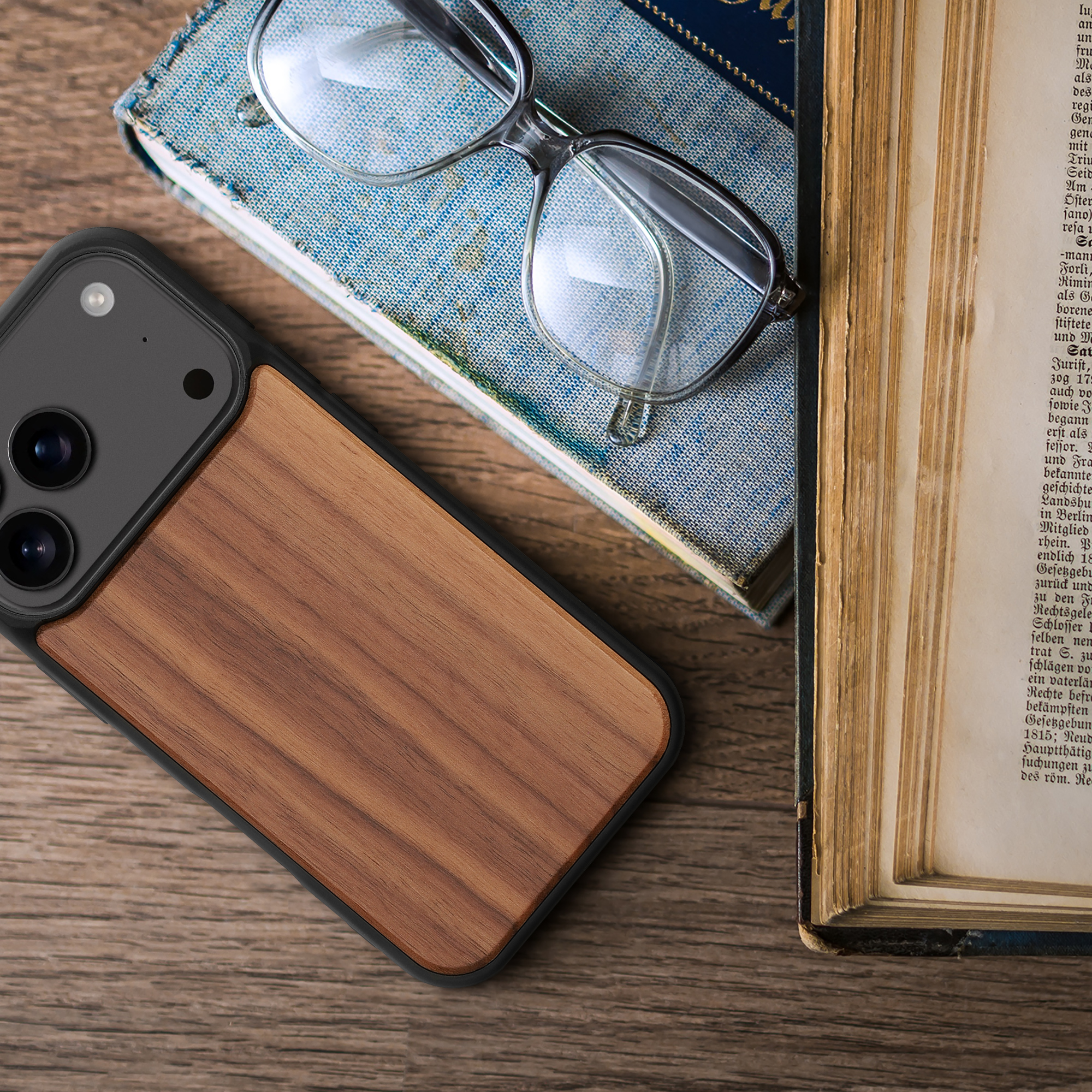Dřevěný kryt Kwmobile pro iPhone 17 Pro - tmavě hnědá