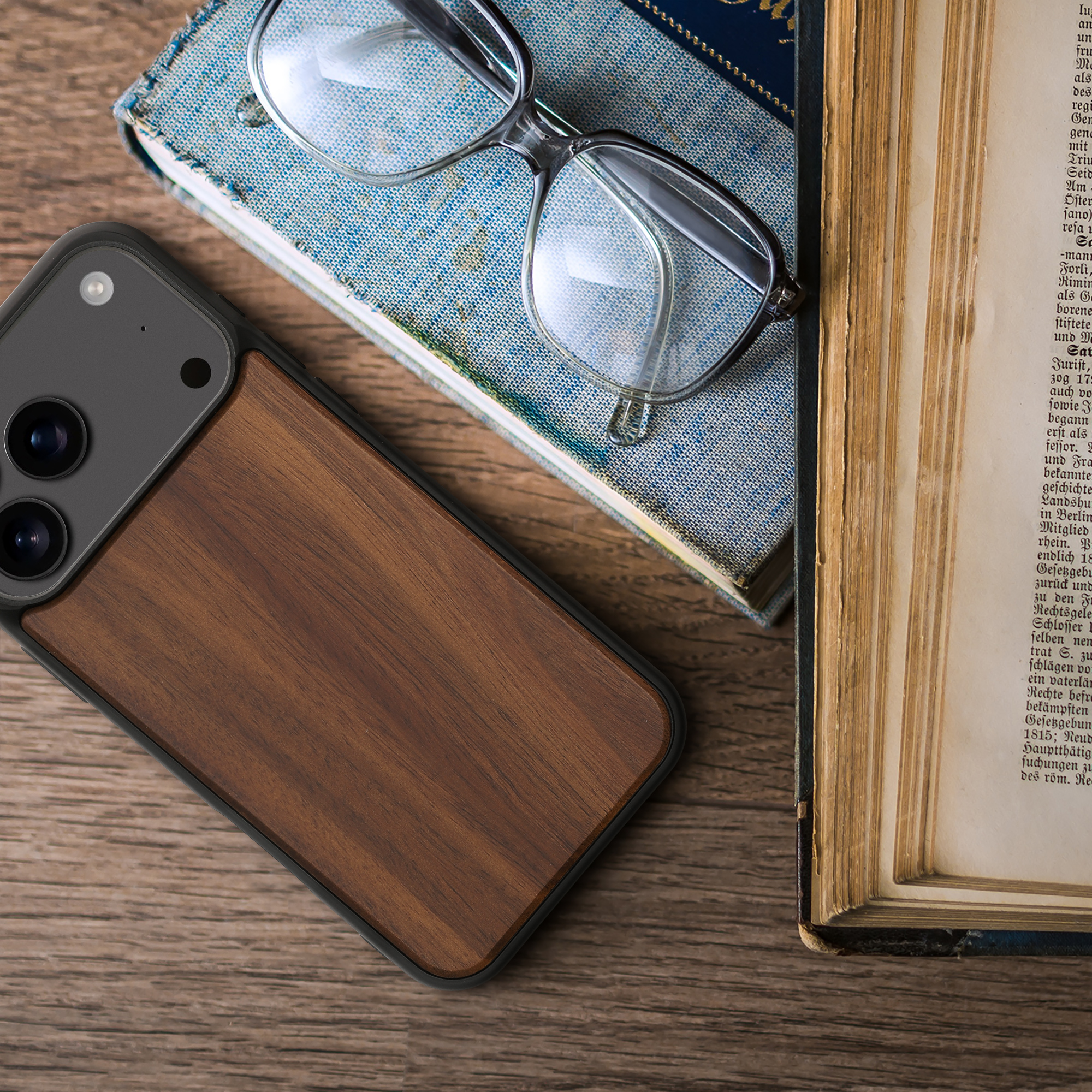 Dřevěné pouzdro pro Apple iPhone 18 Pro Max / iPhone 17 Pro Max kwmobile - tvrdý obal vintage hnědá / hnědá