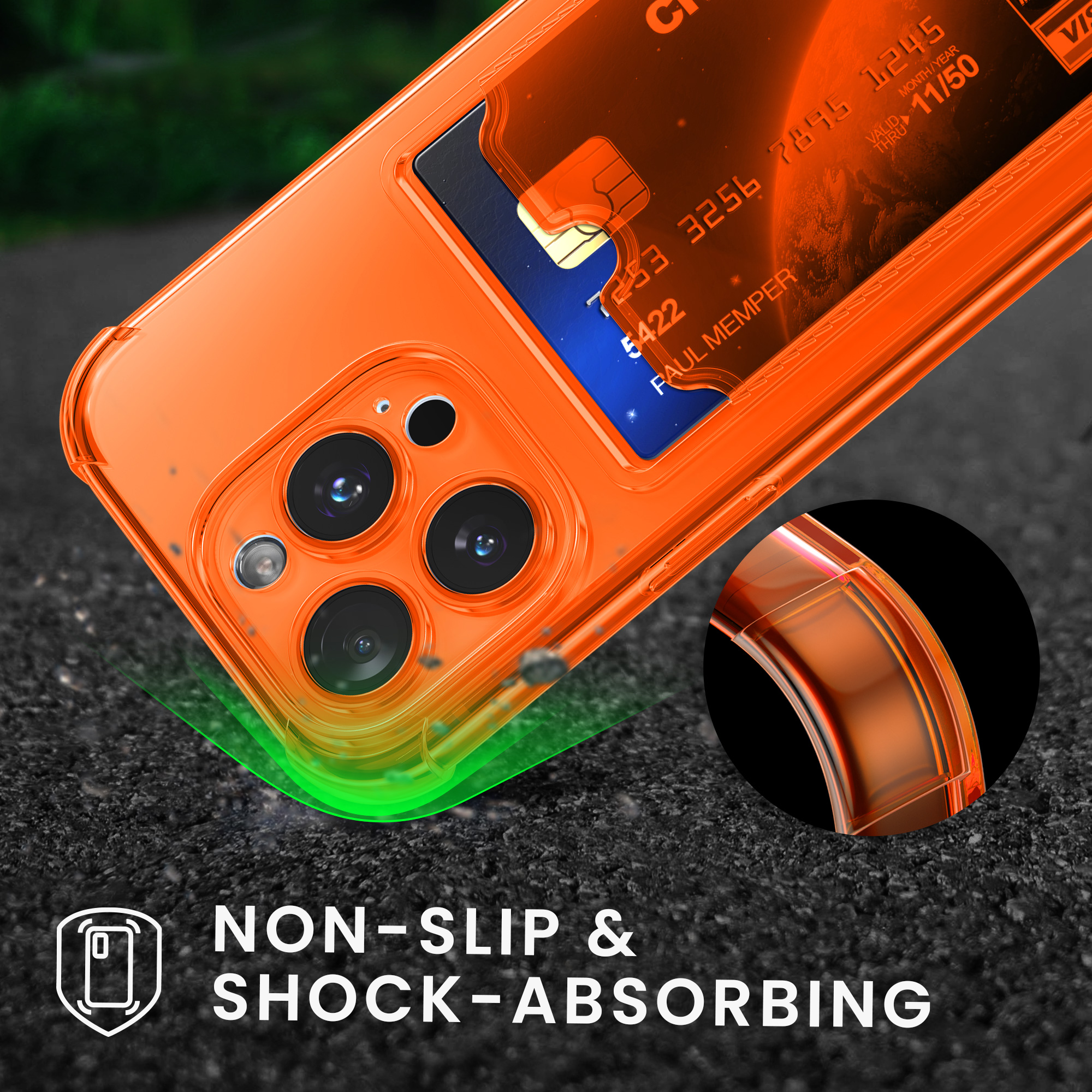 Peněženkové pouzdro na mobil Apple iPhone 15 Pro - kwmobile, ovocné oranžové / čiré