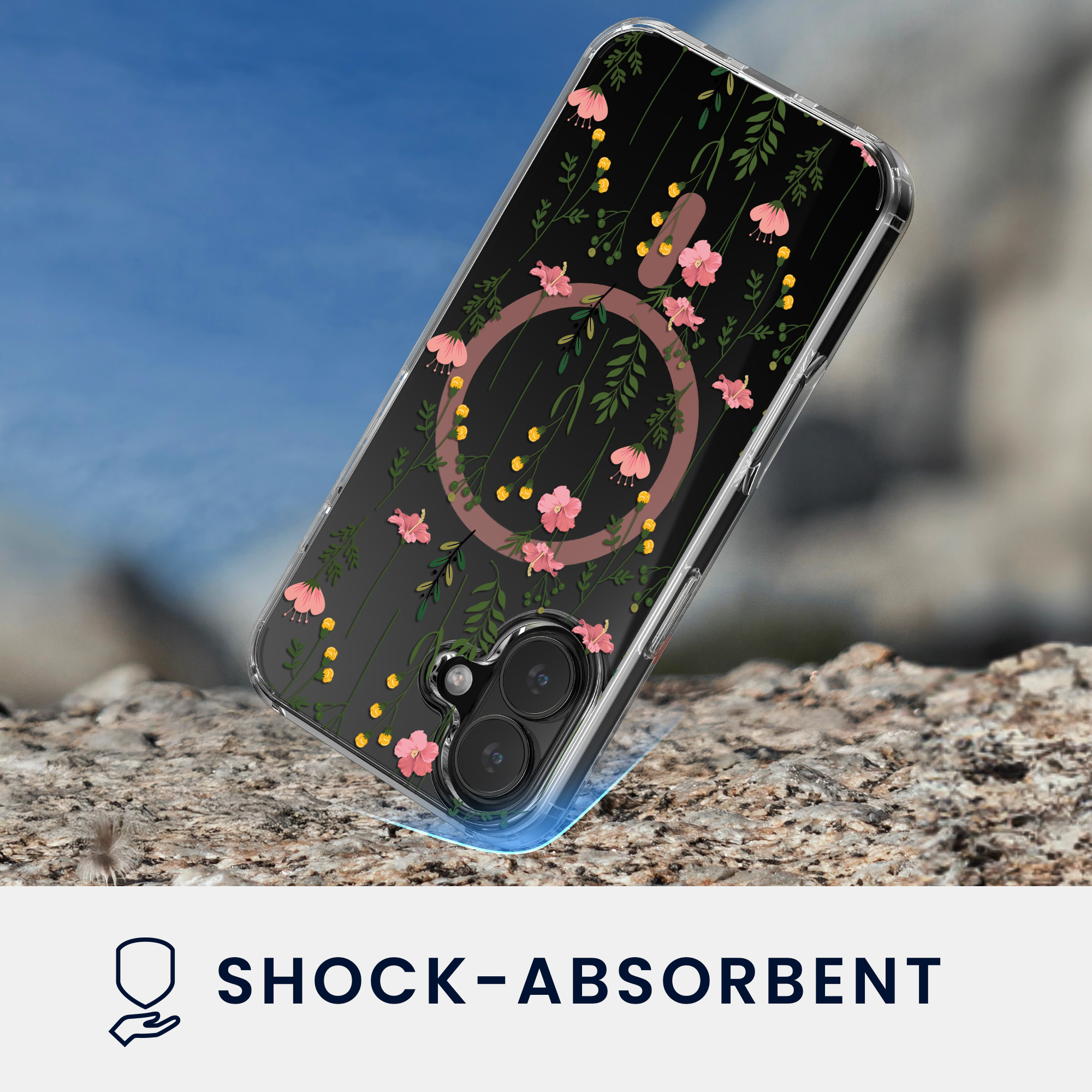Čiré pouzdro na telefon pro Apple iPhone 17 kwmobile MagSafe TPU - motiv nenápadné polní květiny