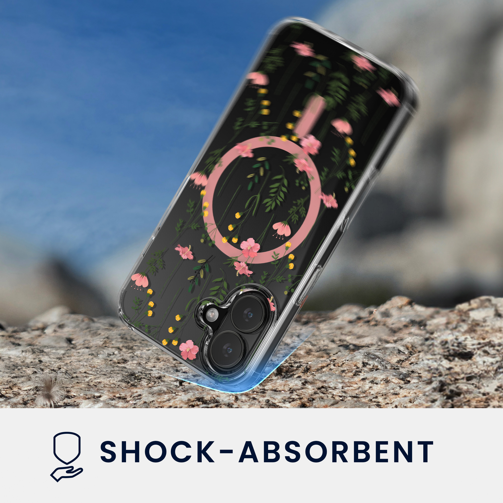 Čiré pouzdro na telefon pro Apple iPhone 16 kwmobile MagSafe TPU - motiv nenápadné polní květiny
