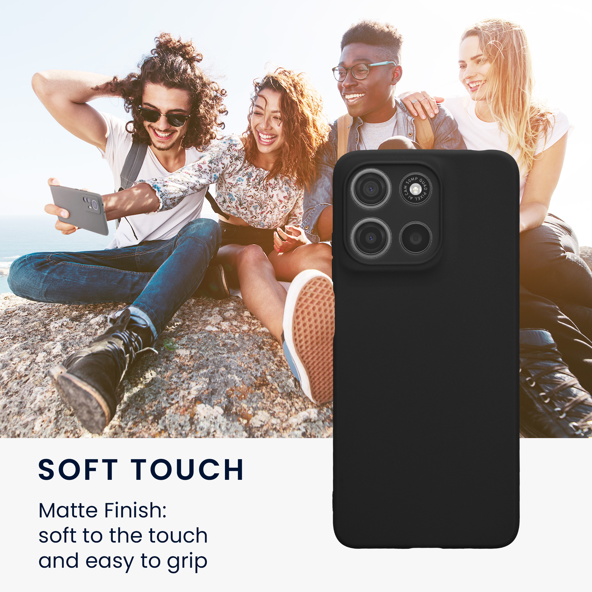 Pouzdro pro Motorola Moto G15 / G15 Power/ G17 / G17 Power kwmobile tenké TPU - matná černá