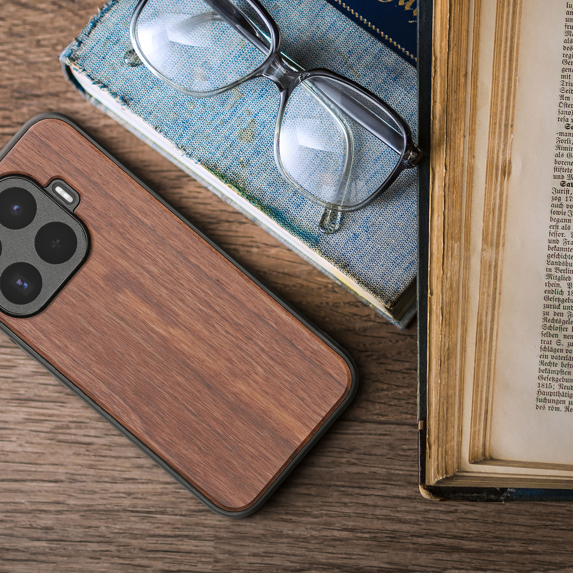 Dřevěné pouzdro pro Xiaomi 17T kwmobile - tvrdý obal v tmavě hnědé barvě