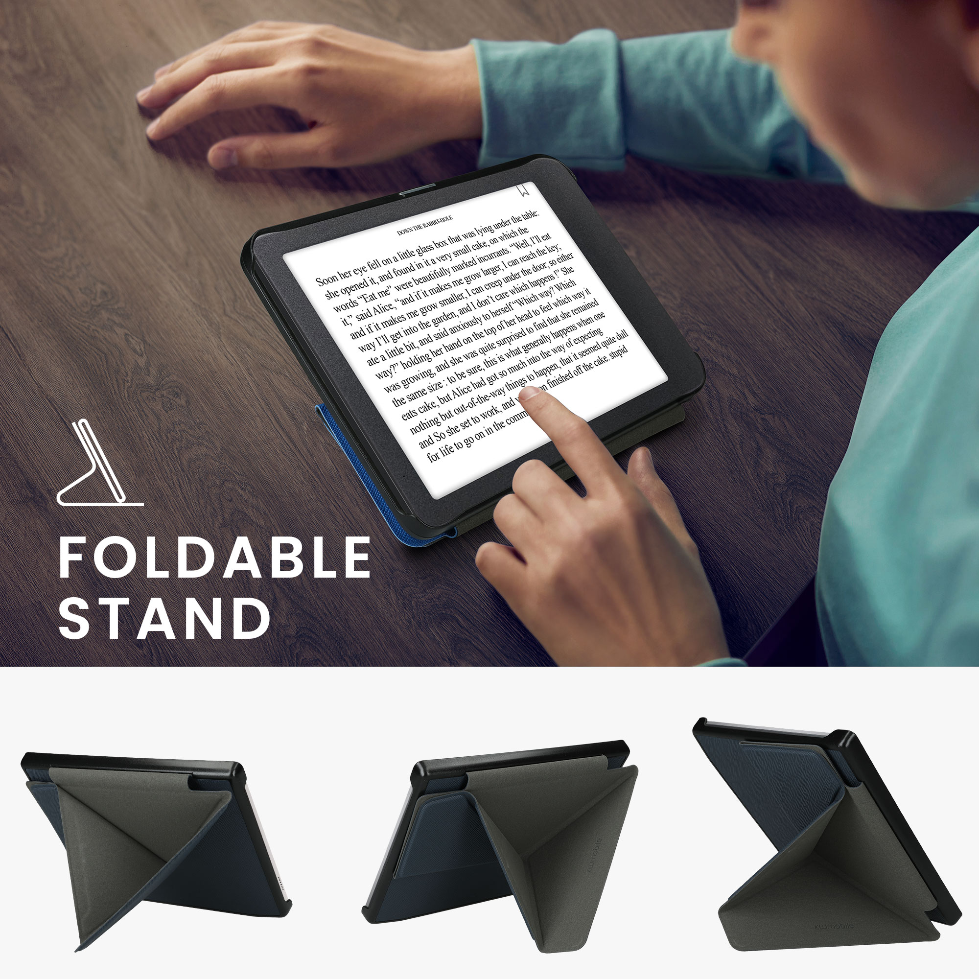 Obal pro Pocketbook Era / Era Color kwmobile se stojánkem tenké z eko kůže - tmavě modrá