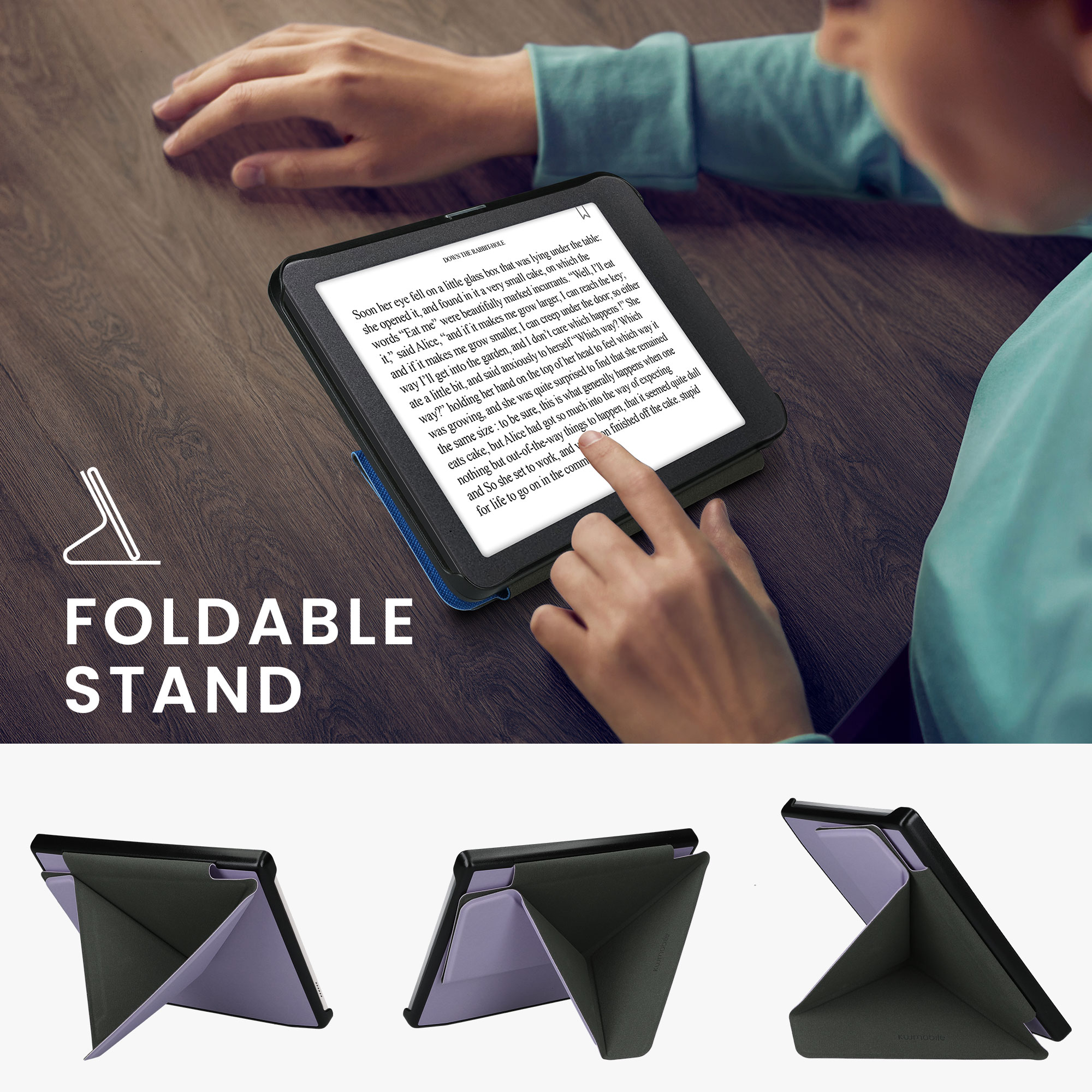 Obal pro Pocketbook Era / Era Color kwmobile se stojánkem tenké z eko kůže - levandulová