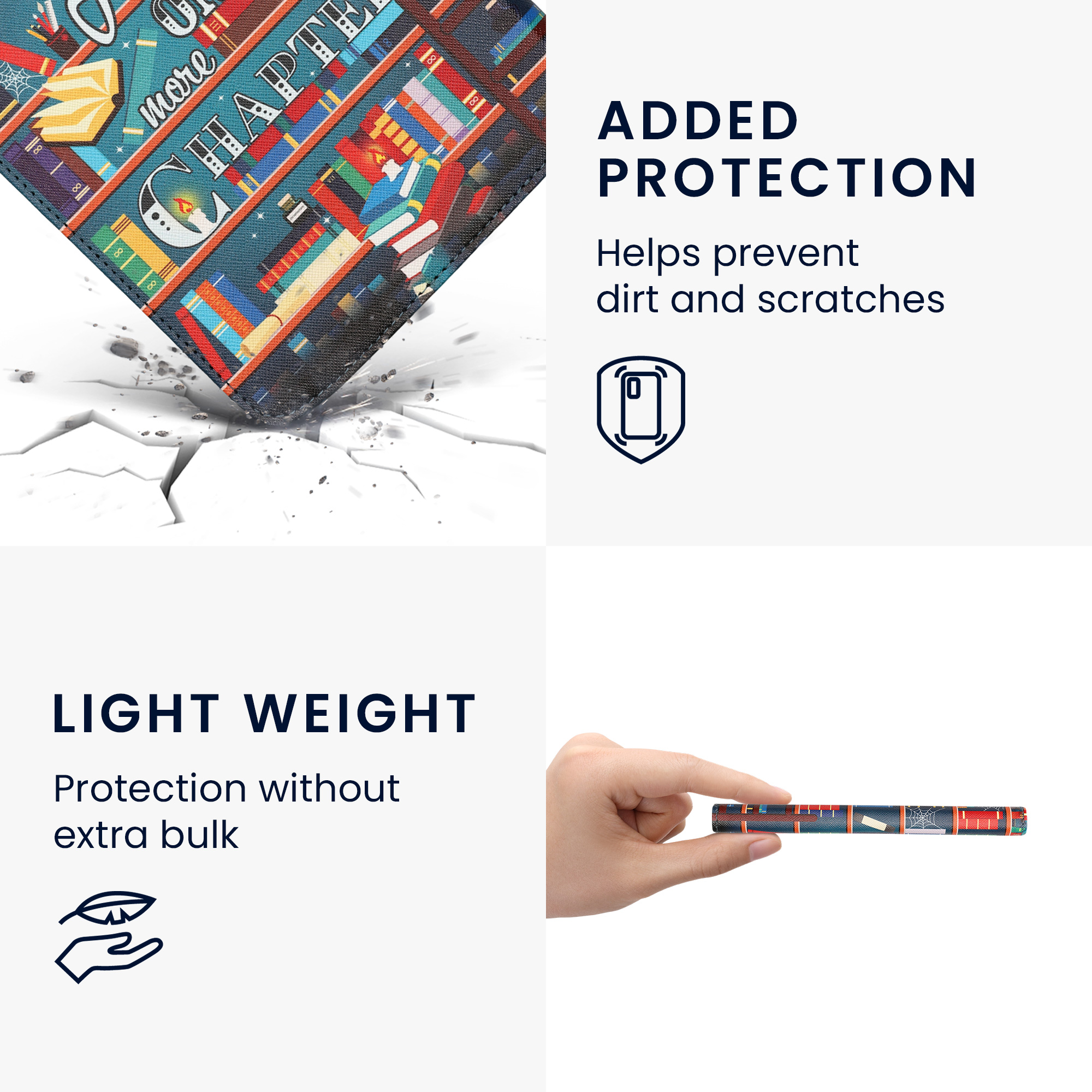 Pouzdro na čtečku kwmobile pro Pocketbook InkPad 4 / Color 3 / Color… - Library Motto Multicolor