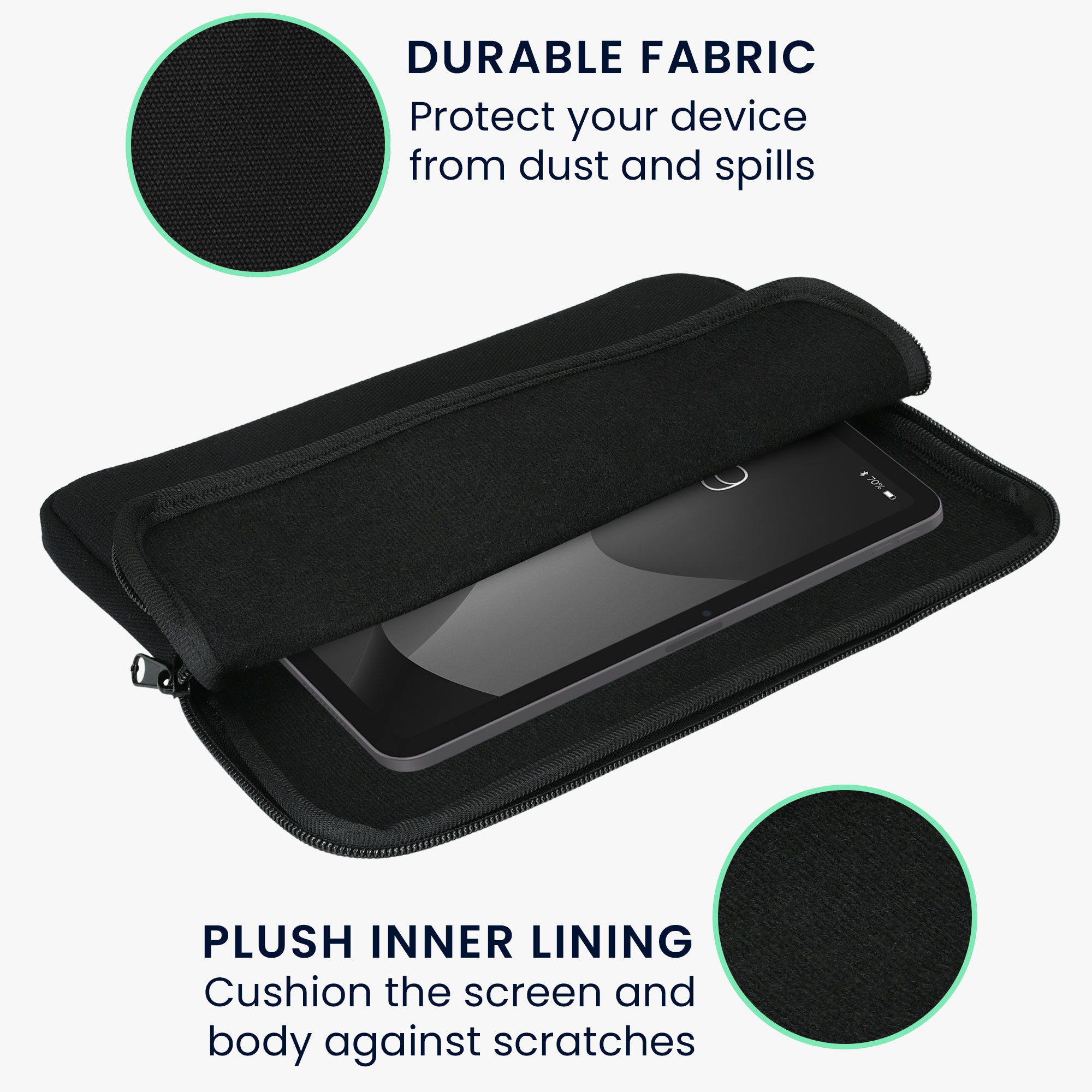 Pouzdro na tablet kwmobile Fabric Tablet Sleeve černá