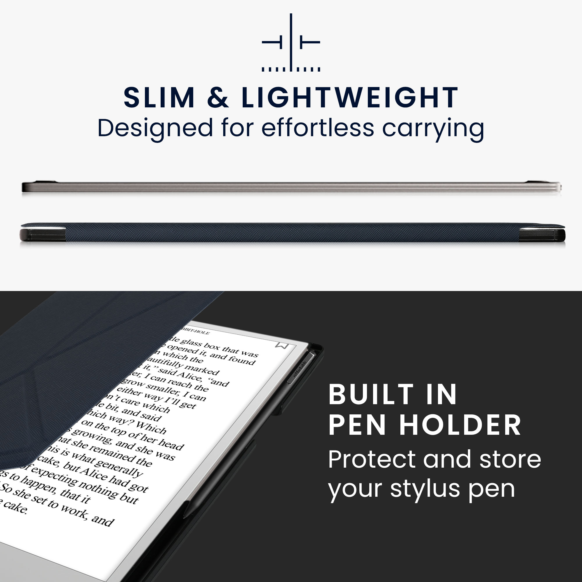 Pouzdro na tablet Remarkable Paper Pro kwmobile - tmavě modrá