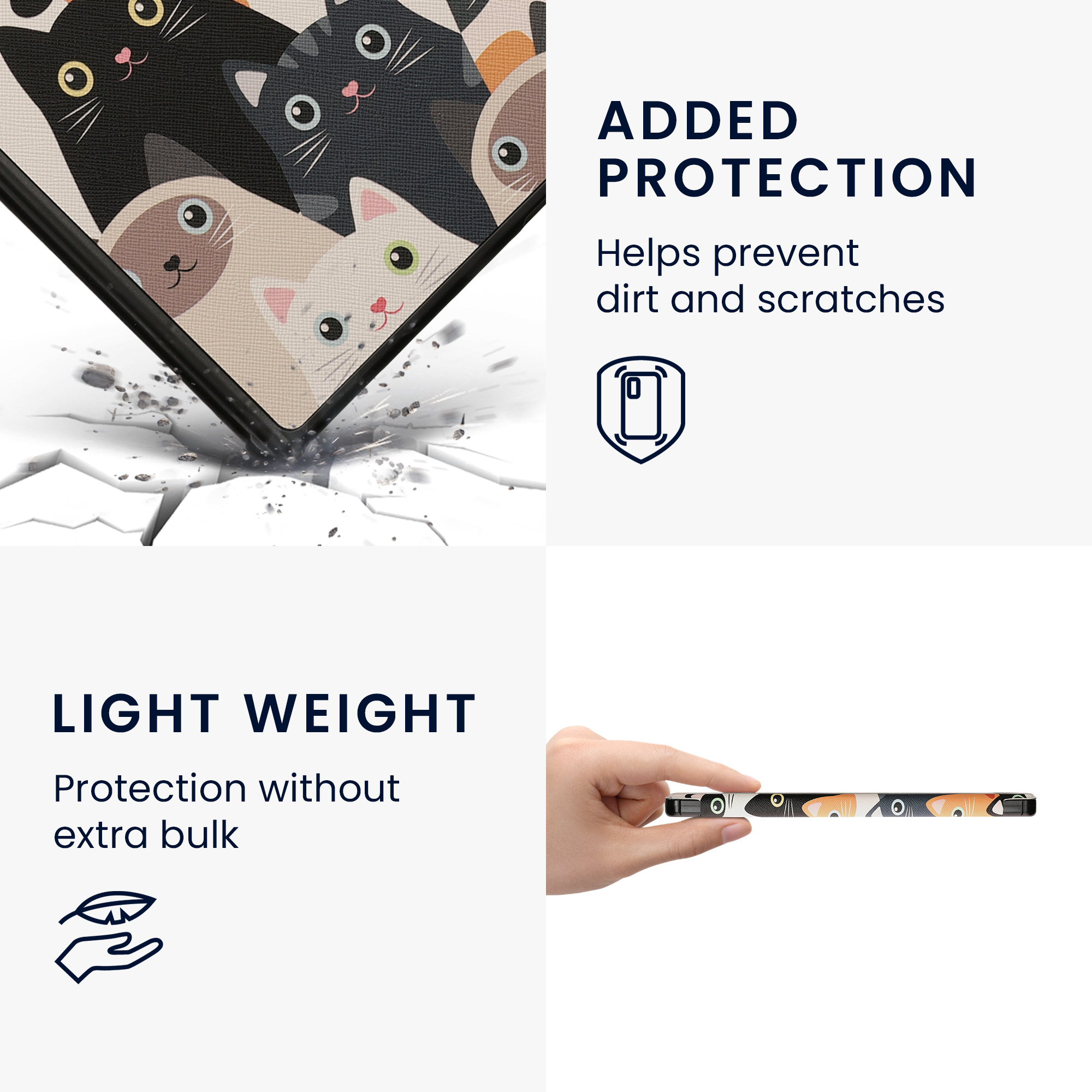 Obal pro Amazon Kindle Scribe 11" (2025) kwmobile - motiv kočky, oranžová / černá / bílá