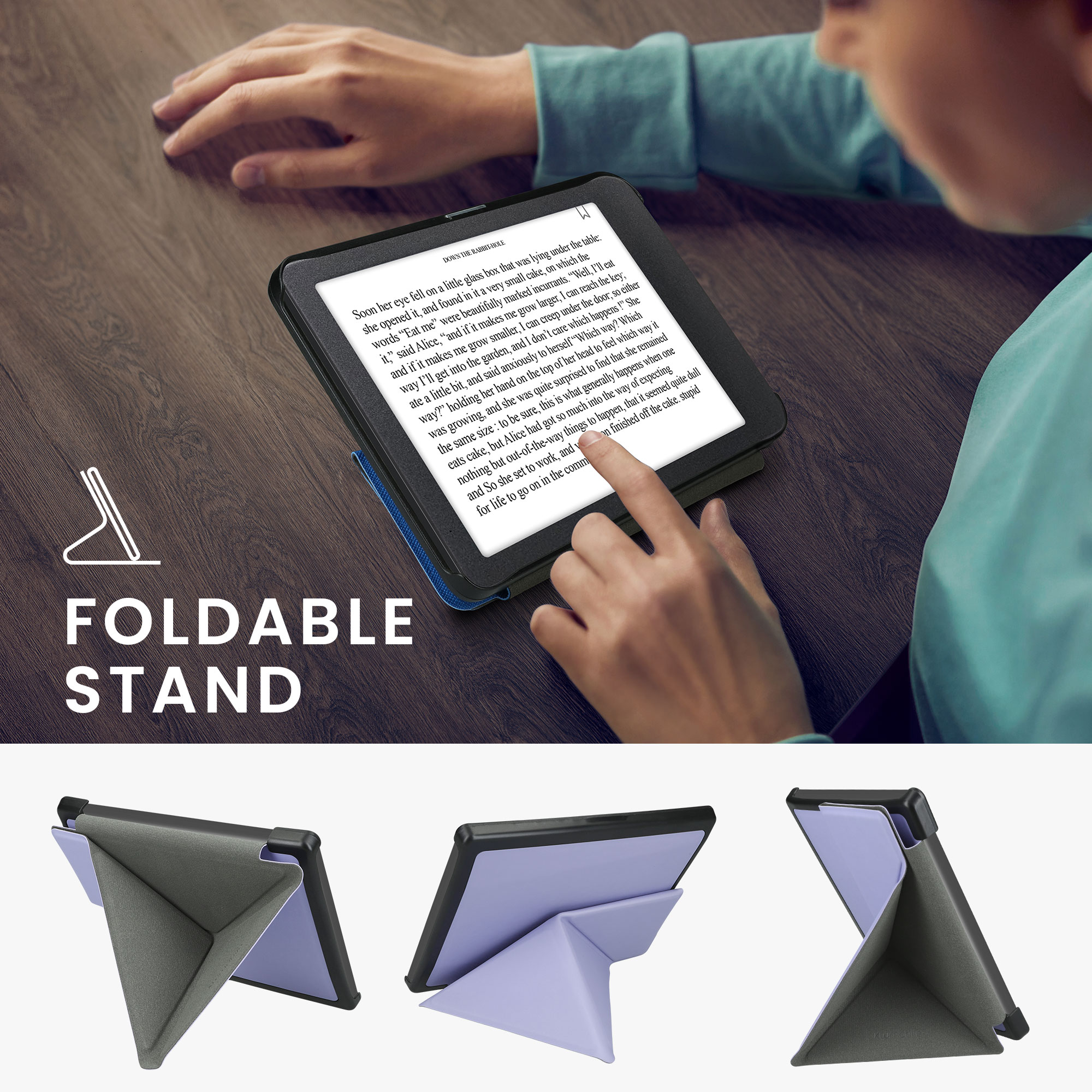 Obal pro Kobo Aura Edition 1 kwmobile se stojánkem tenké z eko kůže - levandulová