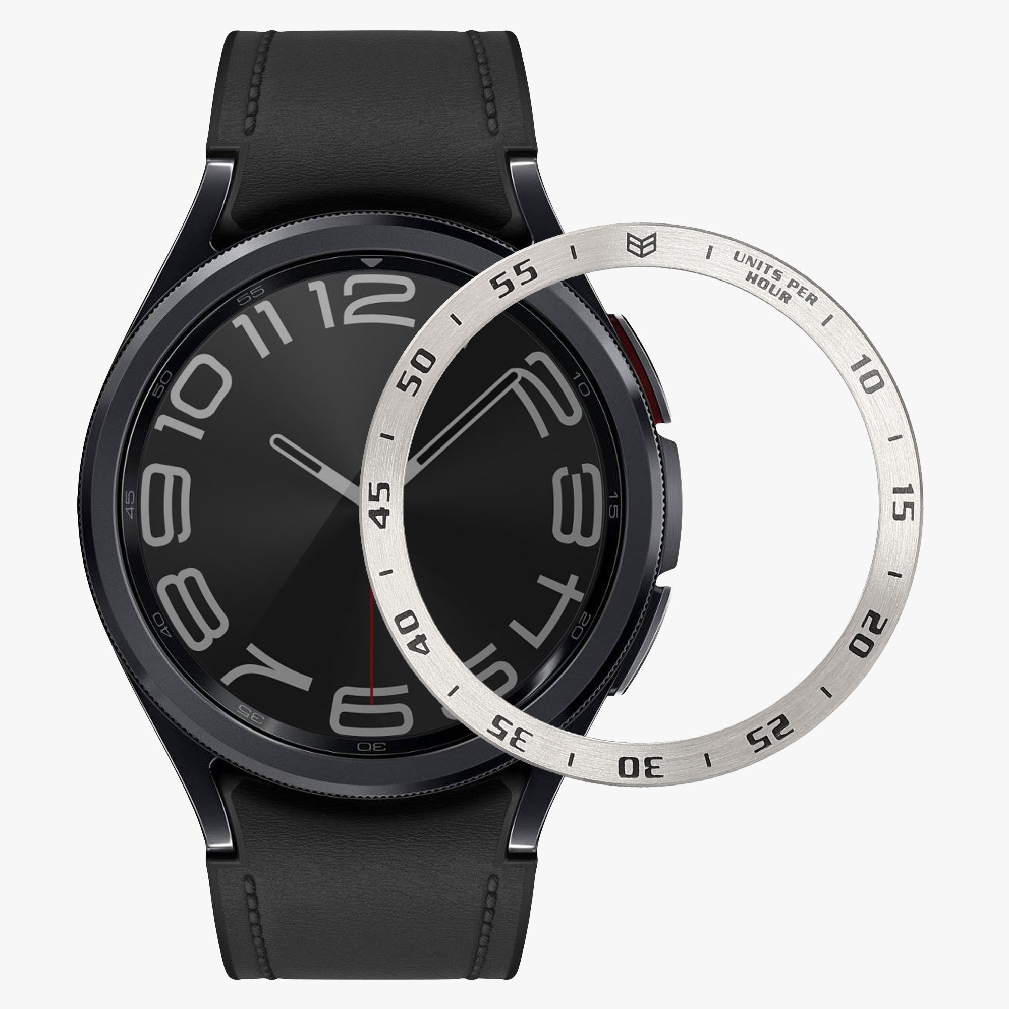 Ochranný rámeček na hodinky Galaxy Watch 6 Classic 43mm kwmobile stříbrný/černý