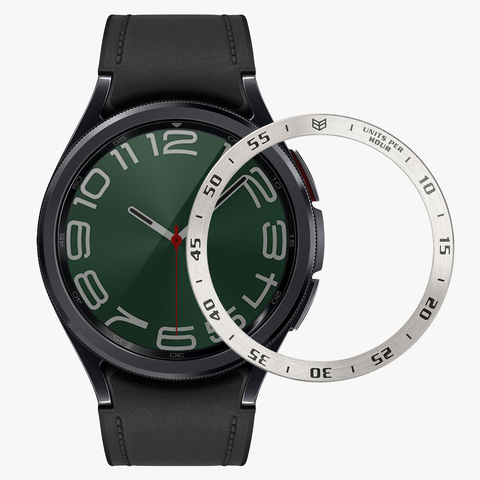 Ochranný rámeček na hodinky Galaxy Watch 6 Classic 47mm kwmobile stříbrný/černý