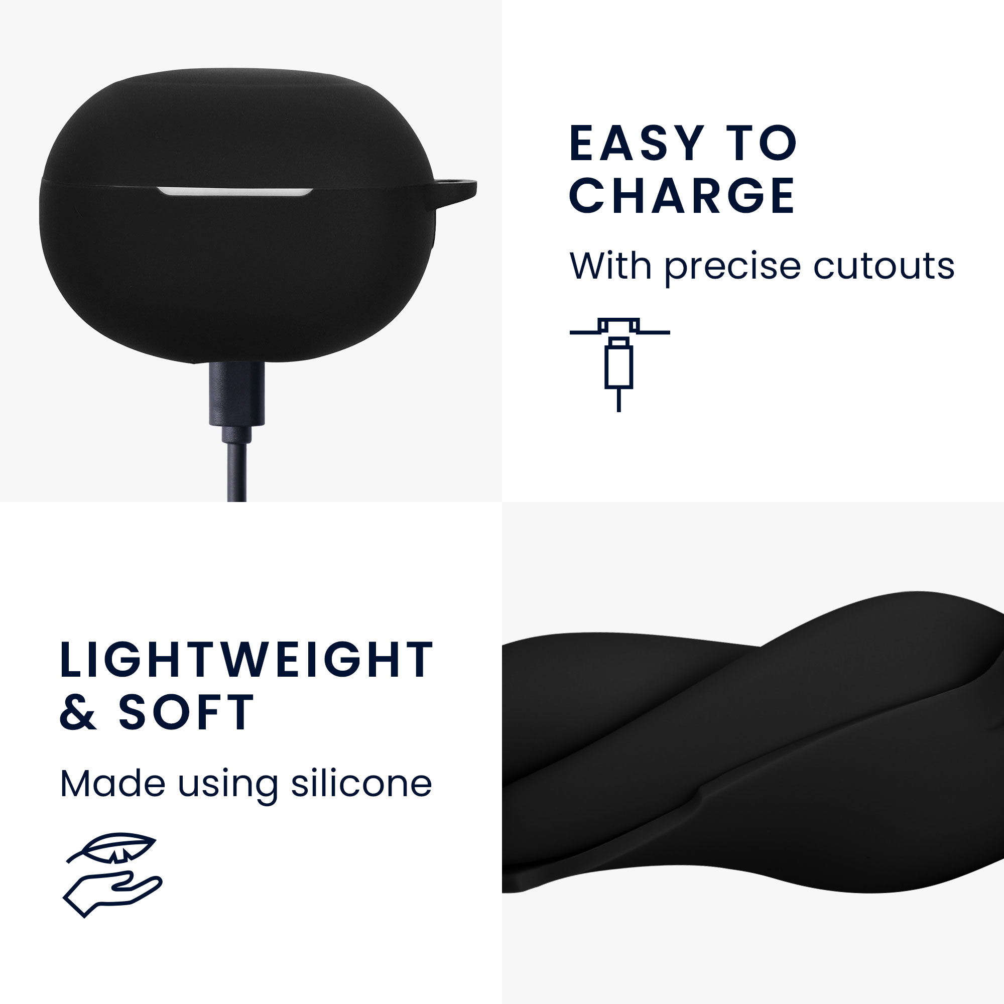Silikonový obal nabíjecí pouzdro sluchátka Xiaomi Realme Buds Air 5 Pro černá kwmobile