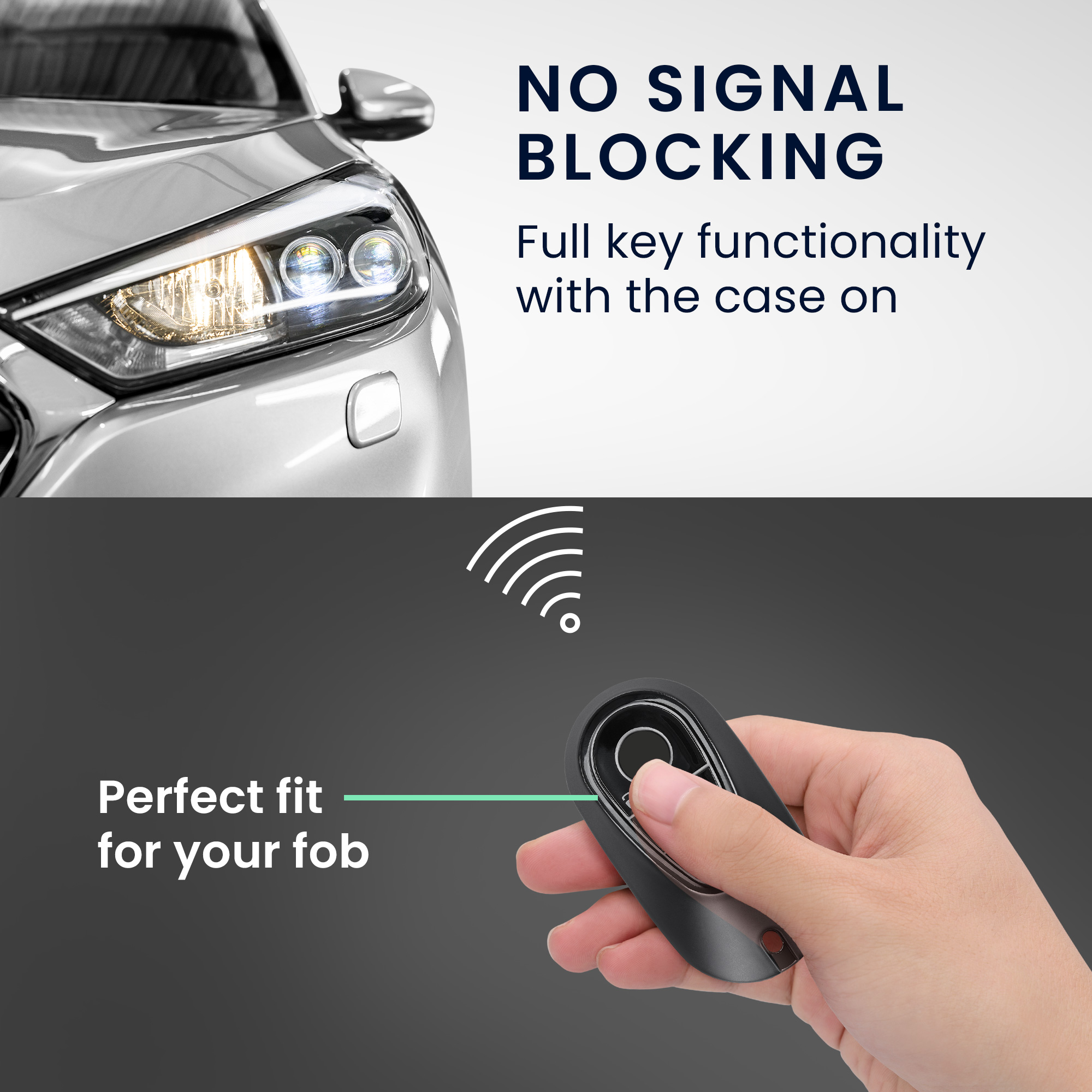 Pouzdro na klíč od auta kwmobile Mercedes-Benz 3 tlačítka Smart Key, černá matná / černá