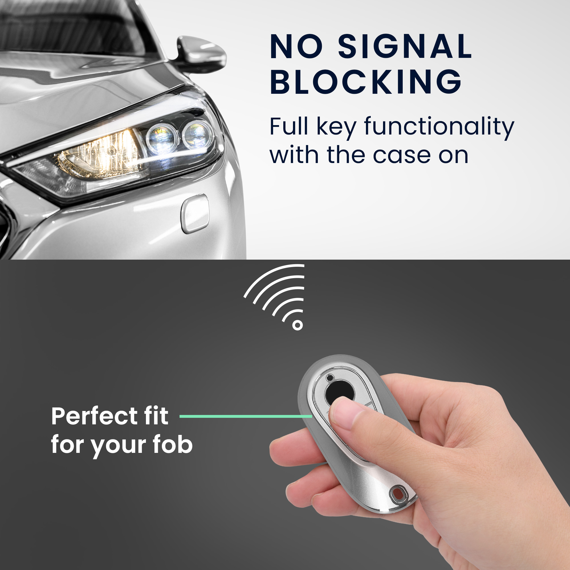 Obal na klíč od auta pro Mercedes Benz chytrý klíč se 3 tlačítky kwmobile TPU - matná stříbrná