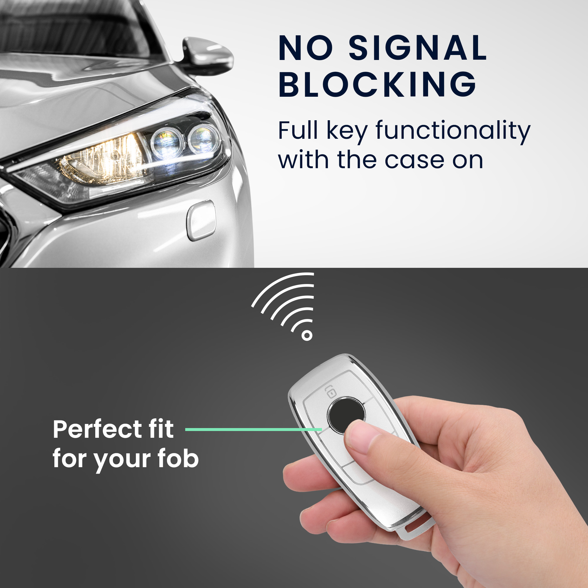 Obal na klíč od auta pro Mercedes-Benz chytrý klíč klíč od auta (only Keyless) kwmobile TPU - matná stříbrná
