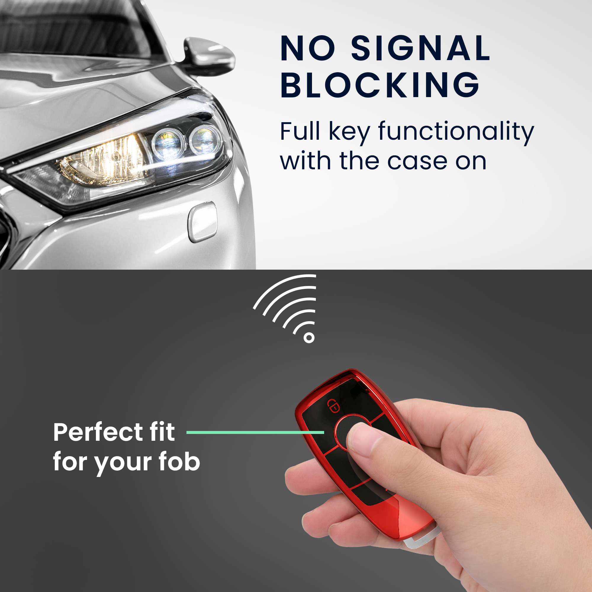 Obal na klíč od auta pro Mercedes-Benz chytrý klíč klíč od auta (only Keyless) kwmobile TPU - lesklá červená