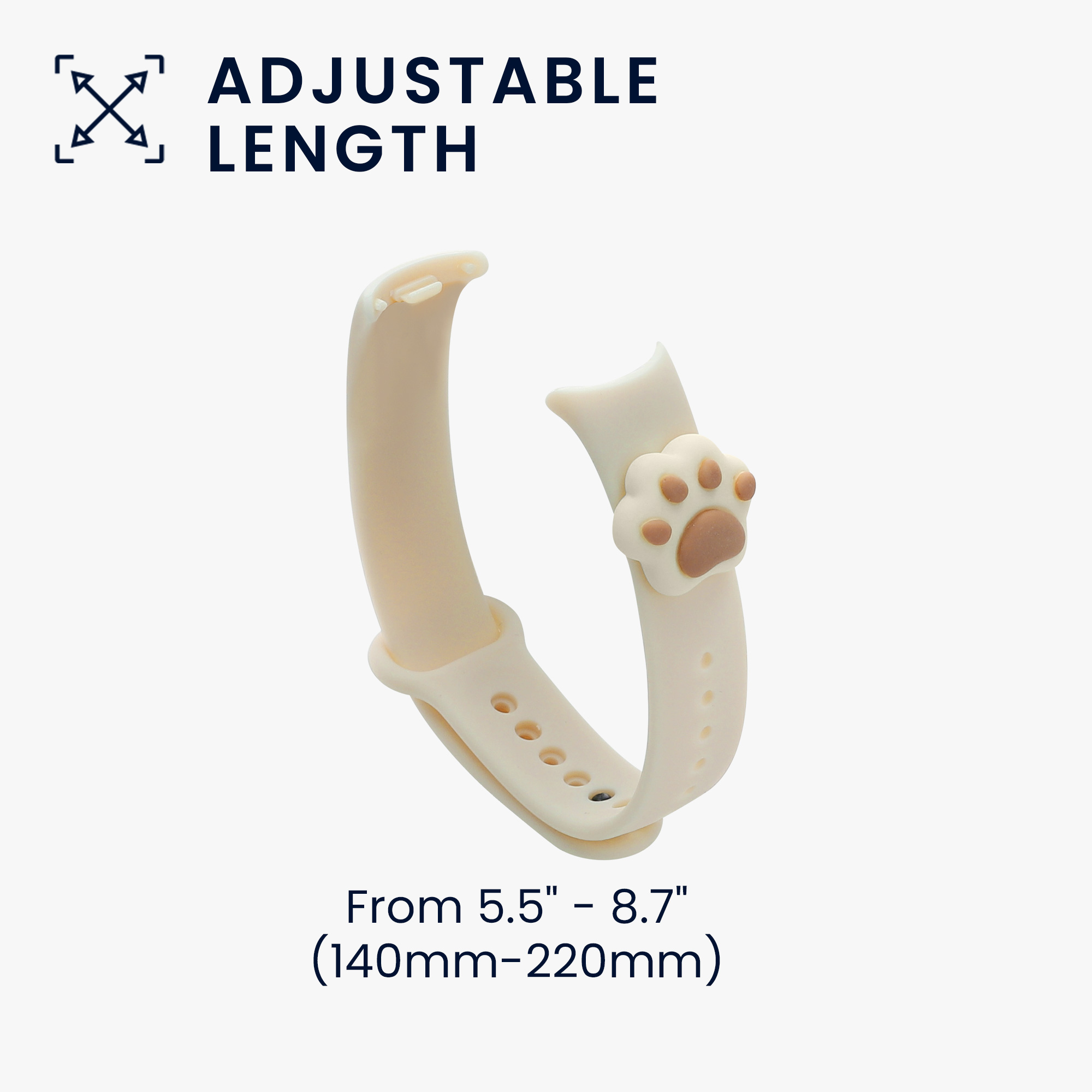 Řemínek Xiaomi Smart Band 10 / Smart Band 9 / 8 Wristband kwmobile - cat white