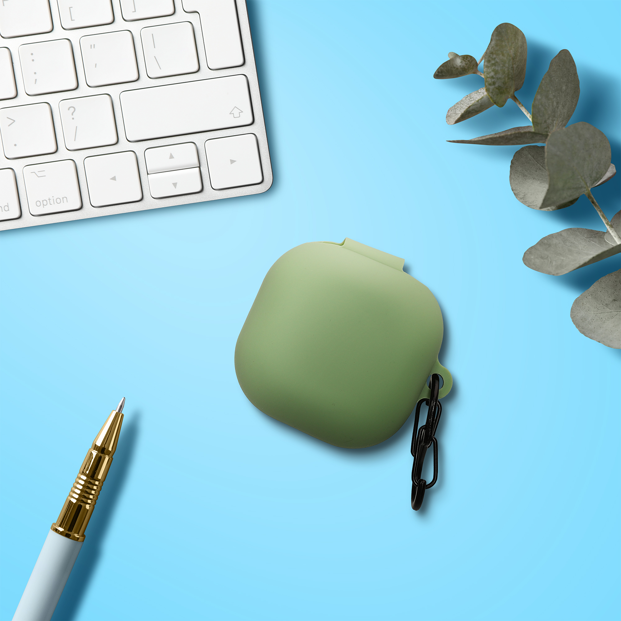 Silikonové pouzdro na sluchátka Samsung Galaxy Buds FE kwmobile Pastel Green