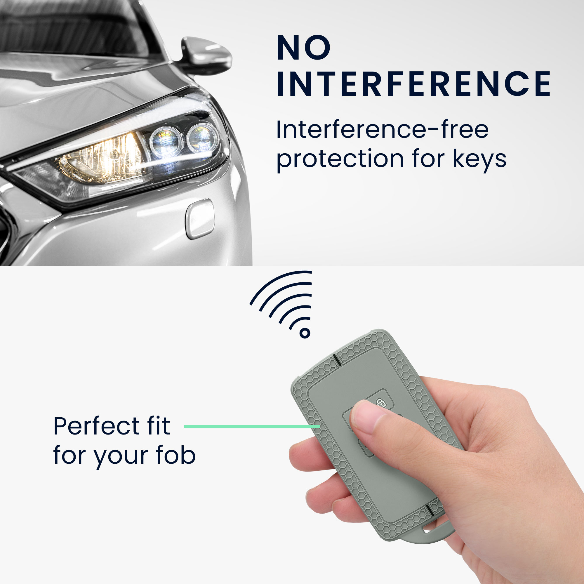 Silikonové pouzdro na klíč od auta pro Renault klíč se 4 tlačítky Smart Key (pouze Keyless Go) kwmobile - šedá / černá