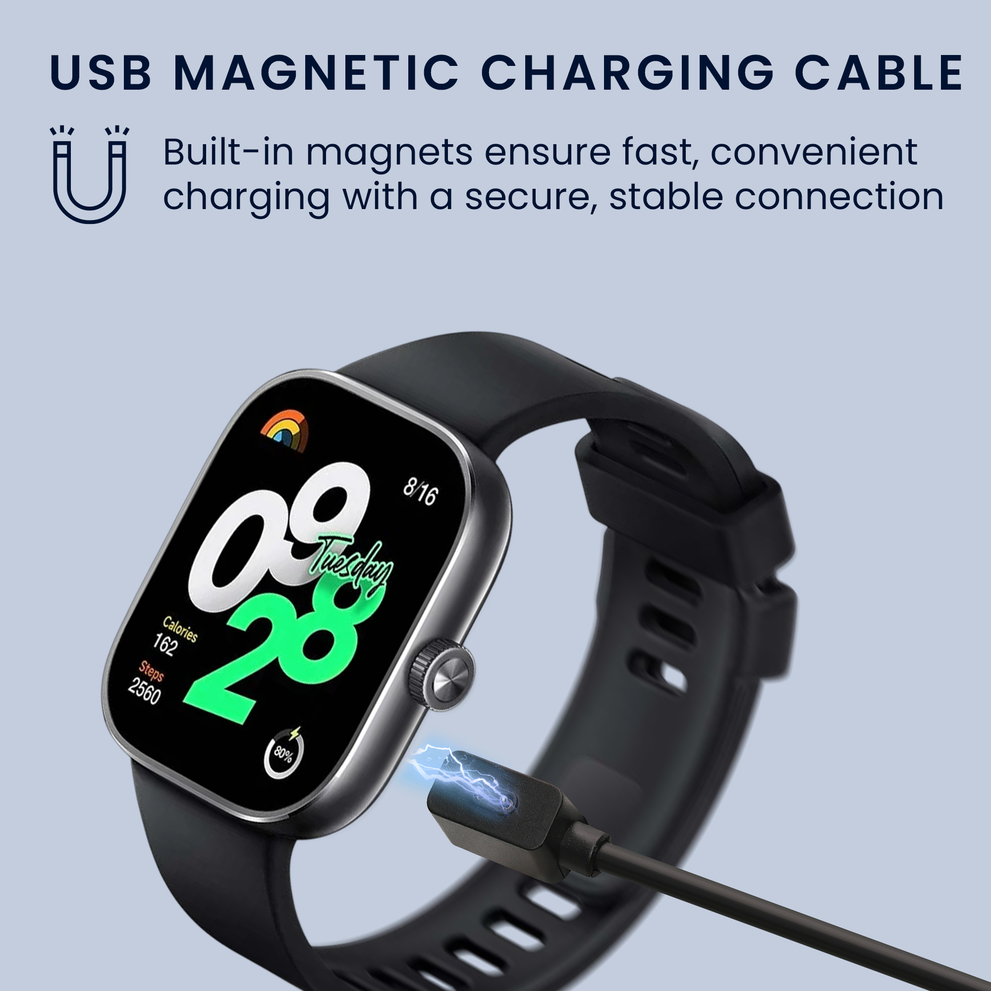 kwmobile nabíjecí kabel Redmi Watch 4 / Watch 3 Active / Lite / Smart - černá