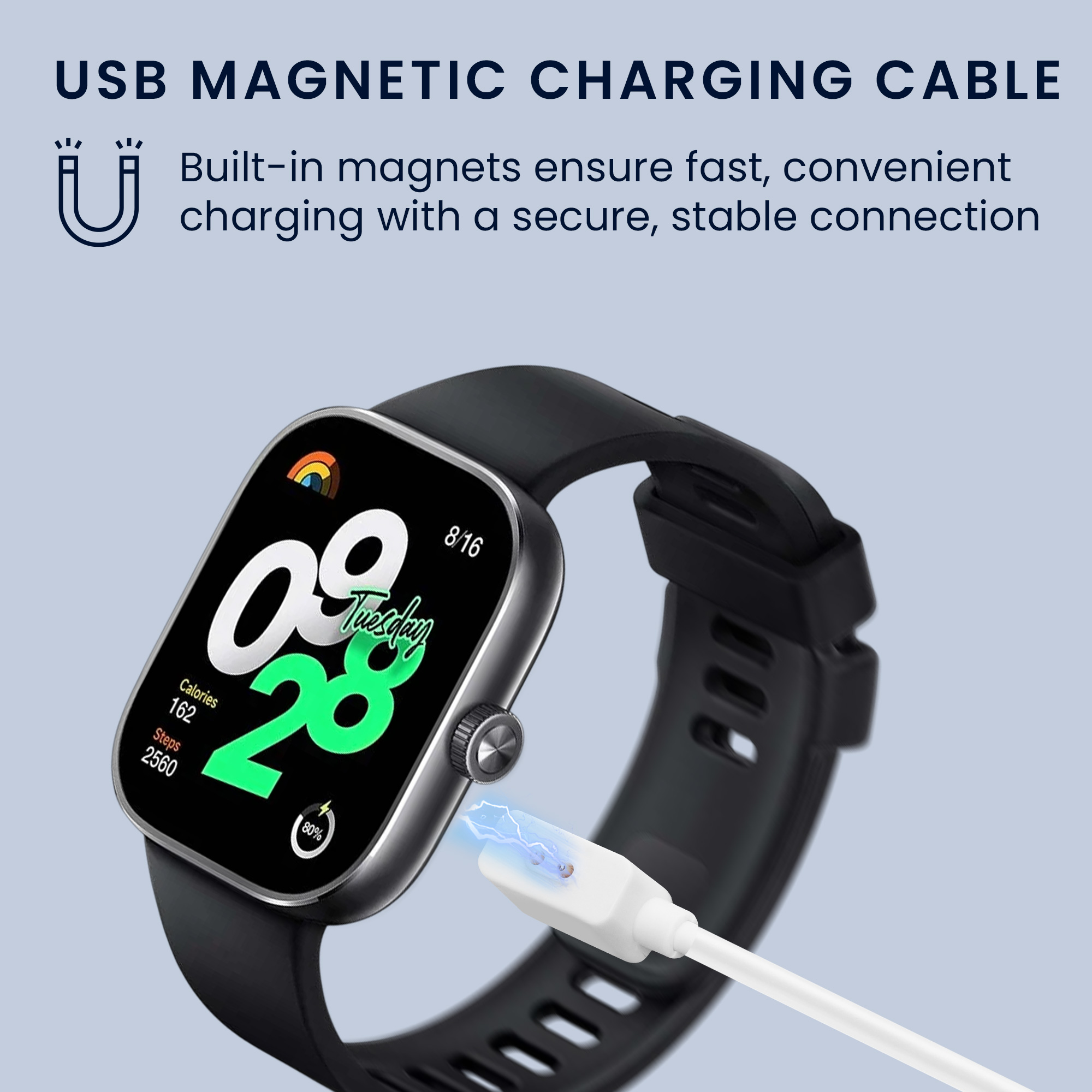 kwmobile nabíjecí kabel Redmi Watch 4 / Watch 3 Active / Lite / Smart - bílá