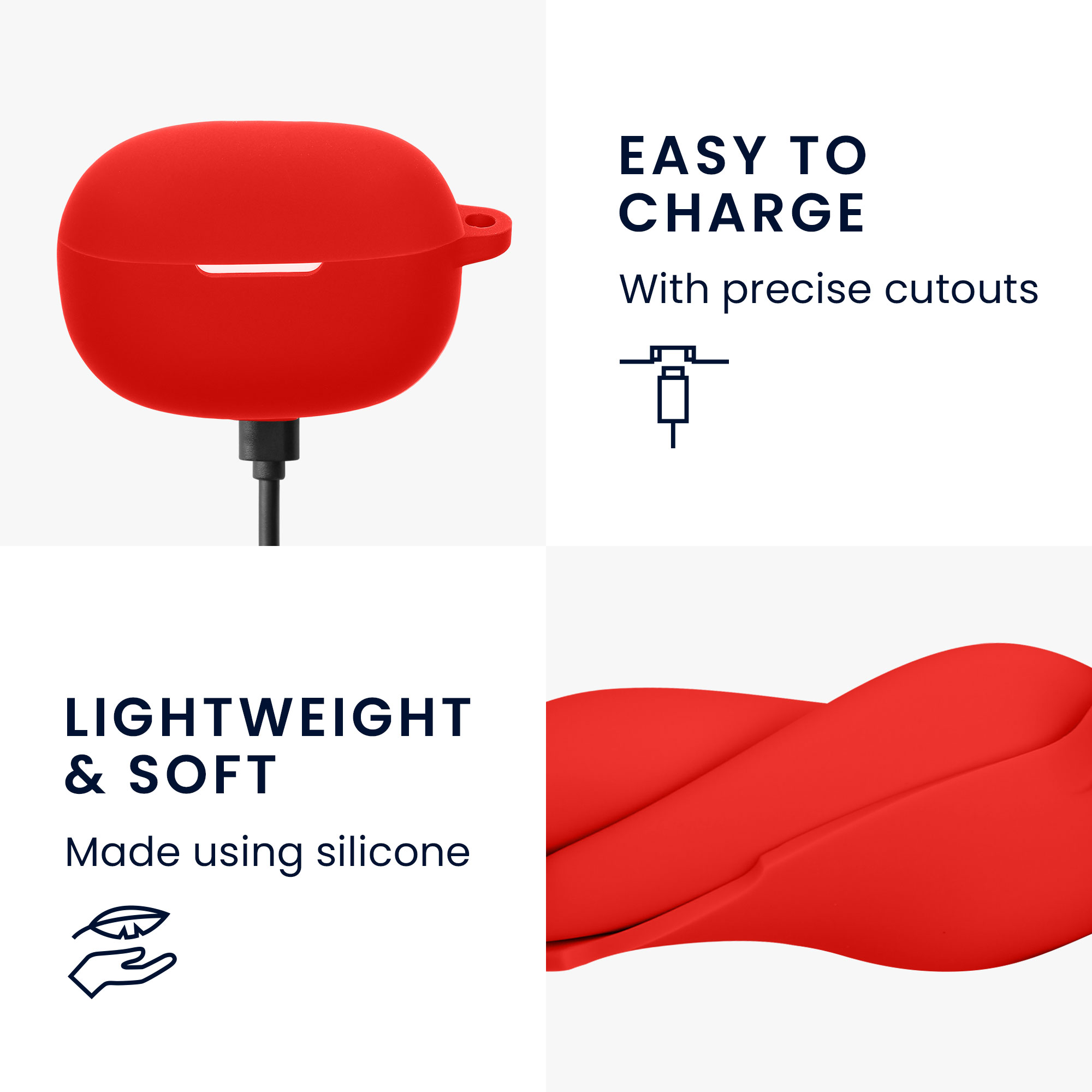 Silikonový obal nabíjecí pouzdro sluchátka Xiaomi Redmi Buds 5 Pro červená kwmobile