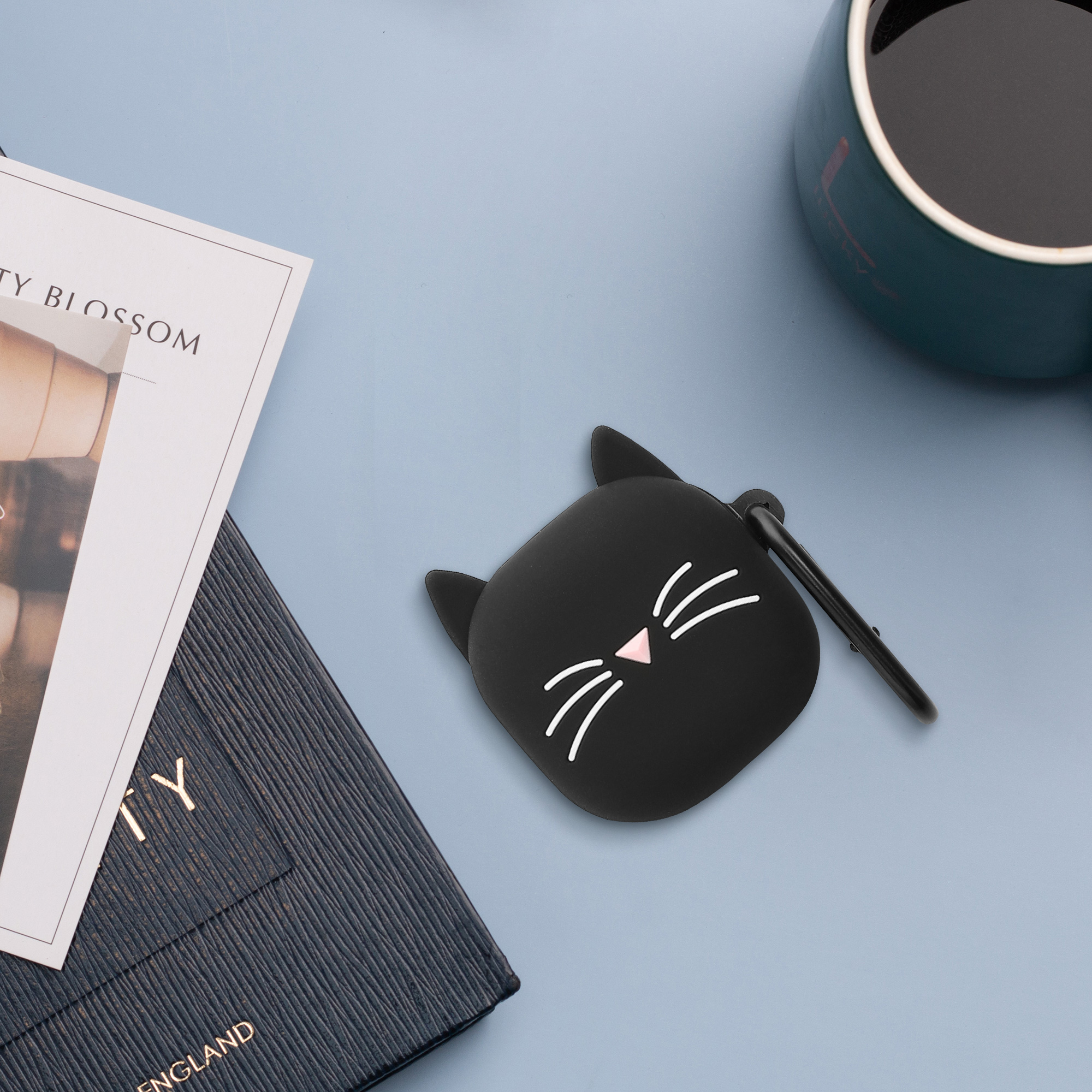 Silikonové pouzdro na sluchátka Samsung Galaxy Buds FE kwmobile černo-bílý