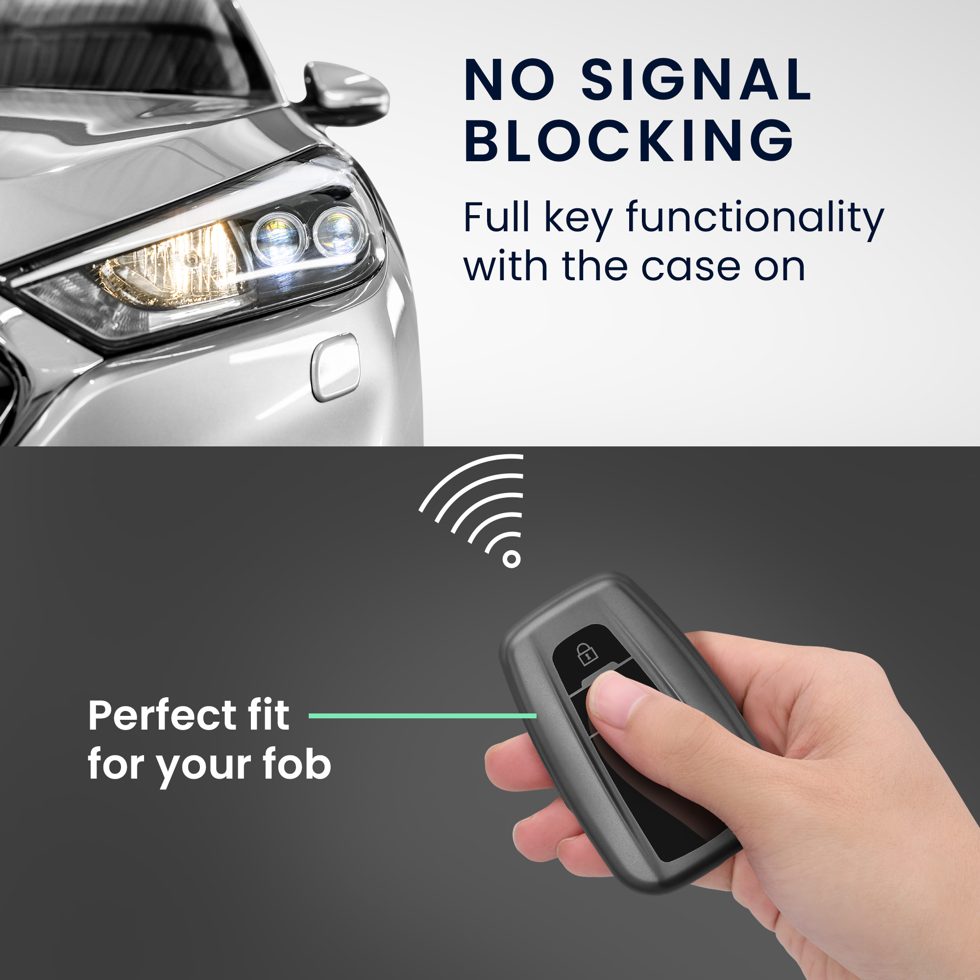 Pouzdro na klíč od auta Toyota 2 Button Car Key Smart Key kwmobile - matná černá/černá