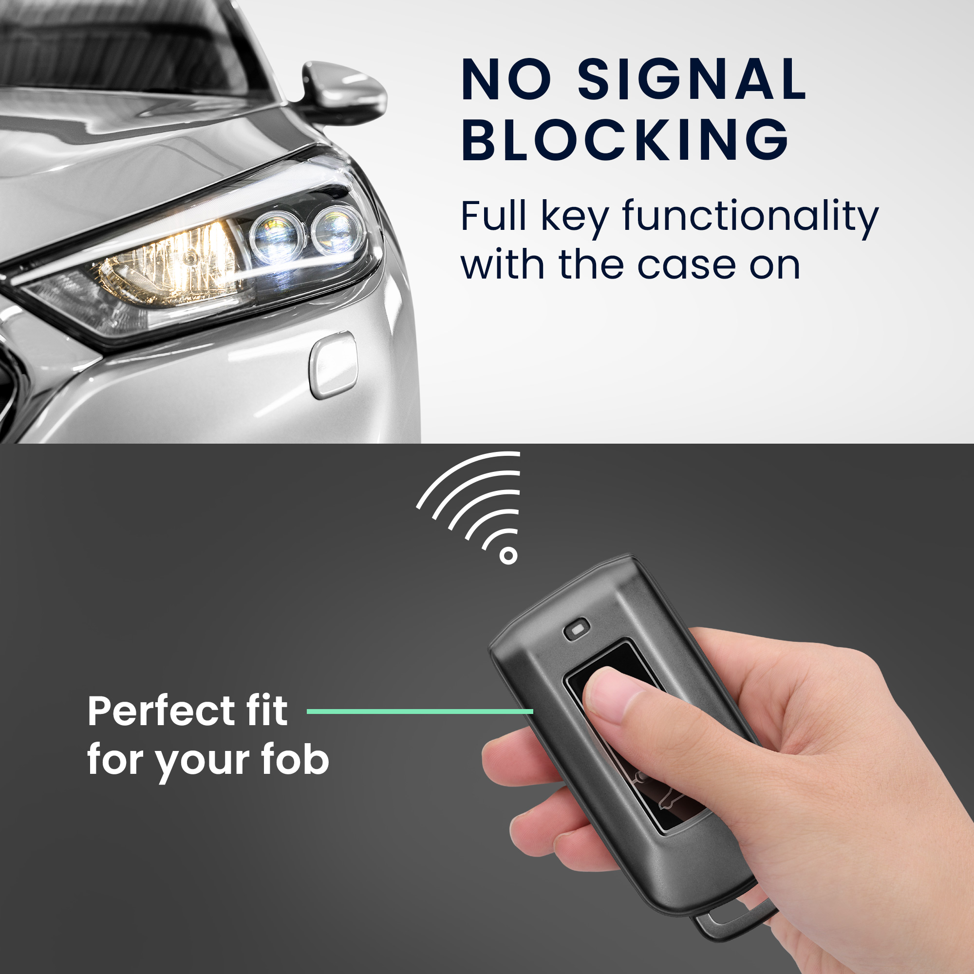 Pouzdro na autoklíč kwmobile pro Mitsubishi 3-button - Matná černá / černá